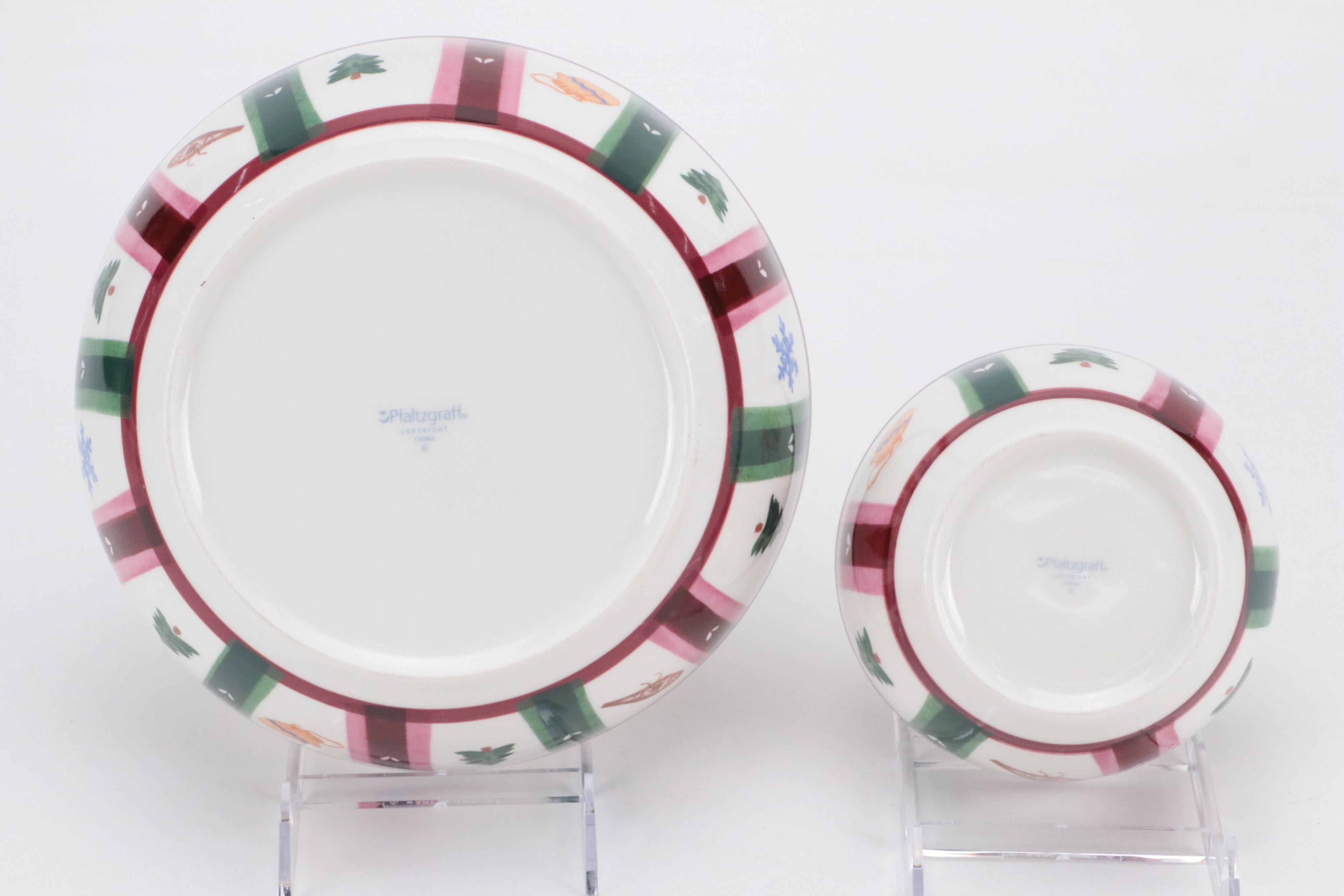 Pfaltzgraff  "Snow Bear" Dinnerware and Relish Tray with Other Tableware