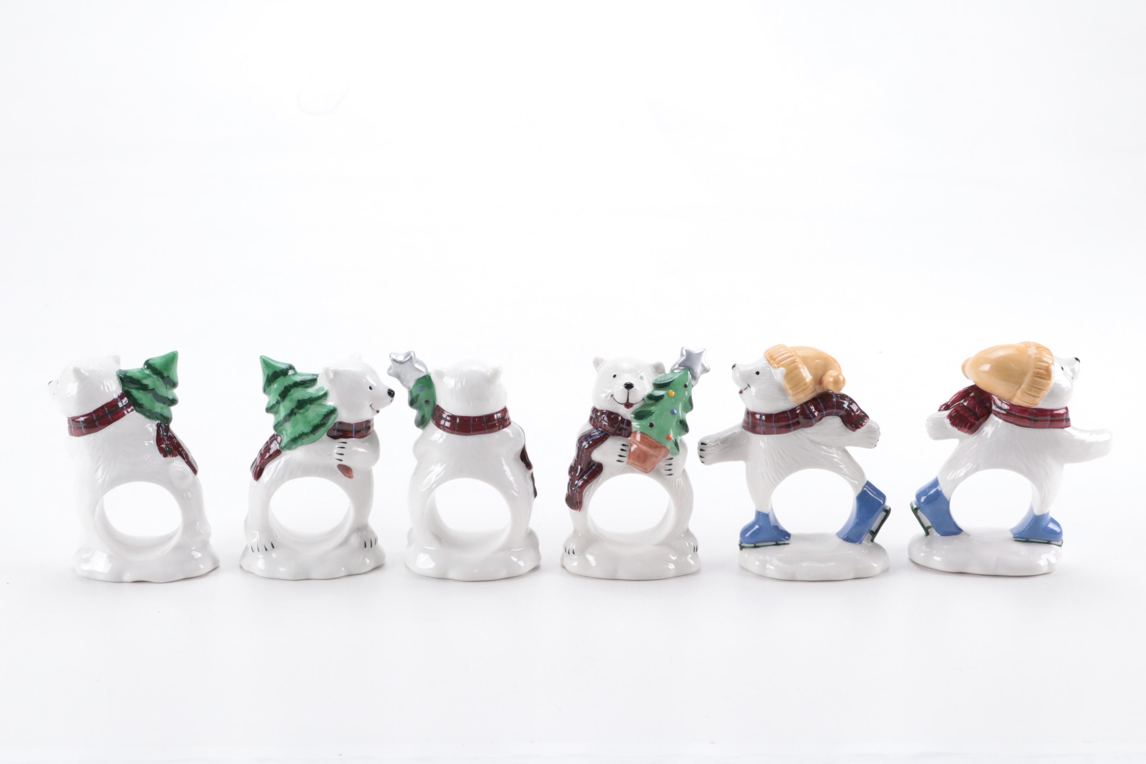 Pfaltzgraff  "Snow Bear" Dinnerware and Relish Tray with Other Tableware