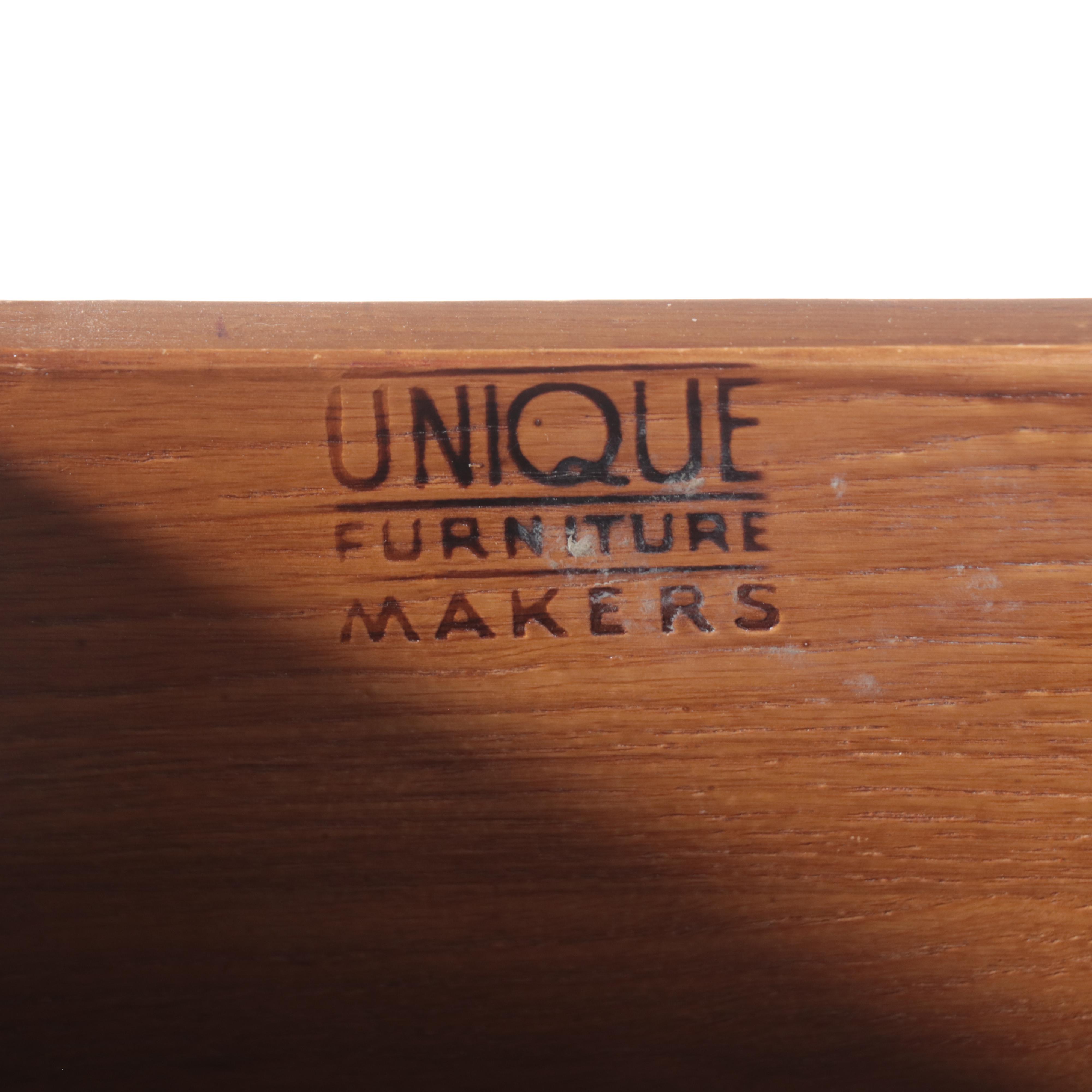 Unique Furniture Makers Mid Century Modern Pecan Seven-Drawer Chest