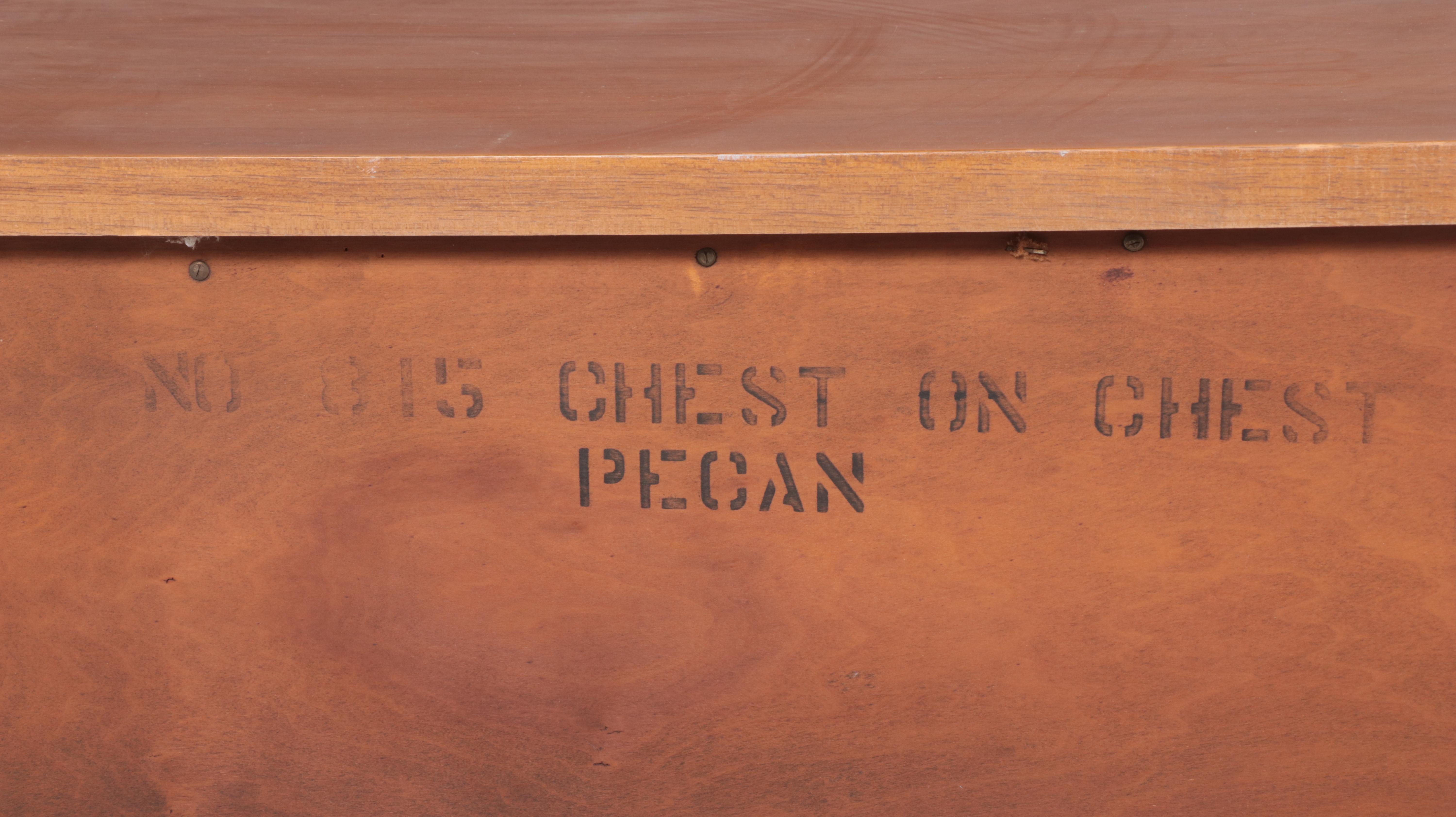 Unique Furniture Makers Mid Century Modern Pecan Seven-Drawer Chest