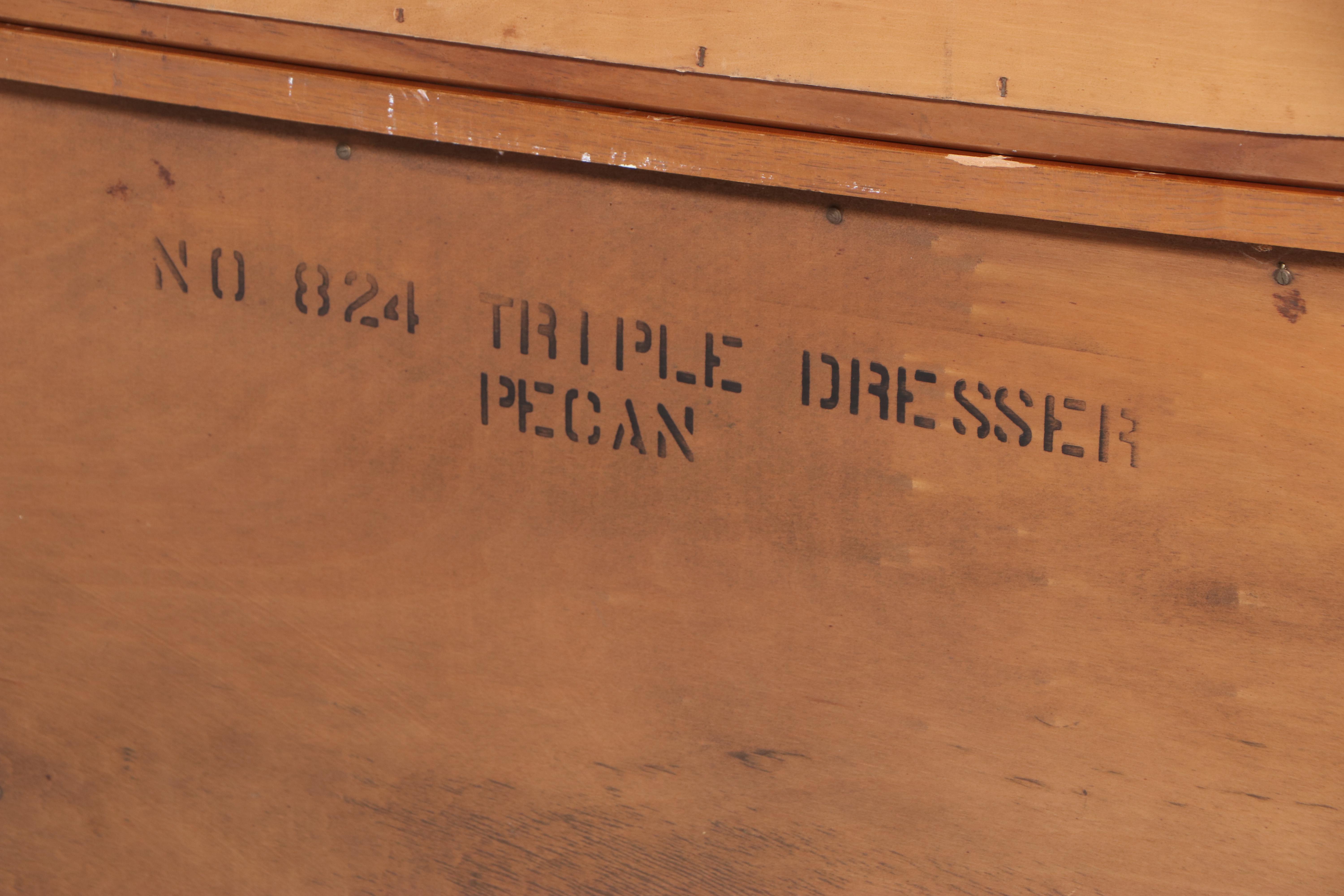 Unique Furniture Makers Mid Century Modern Pecan Eleven-Drawer Dresser