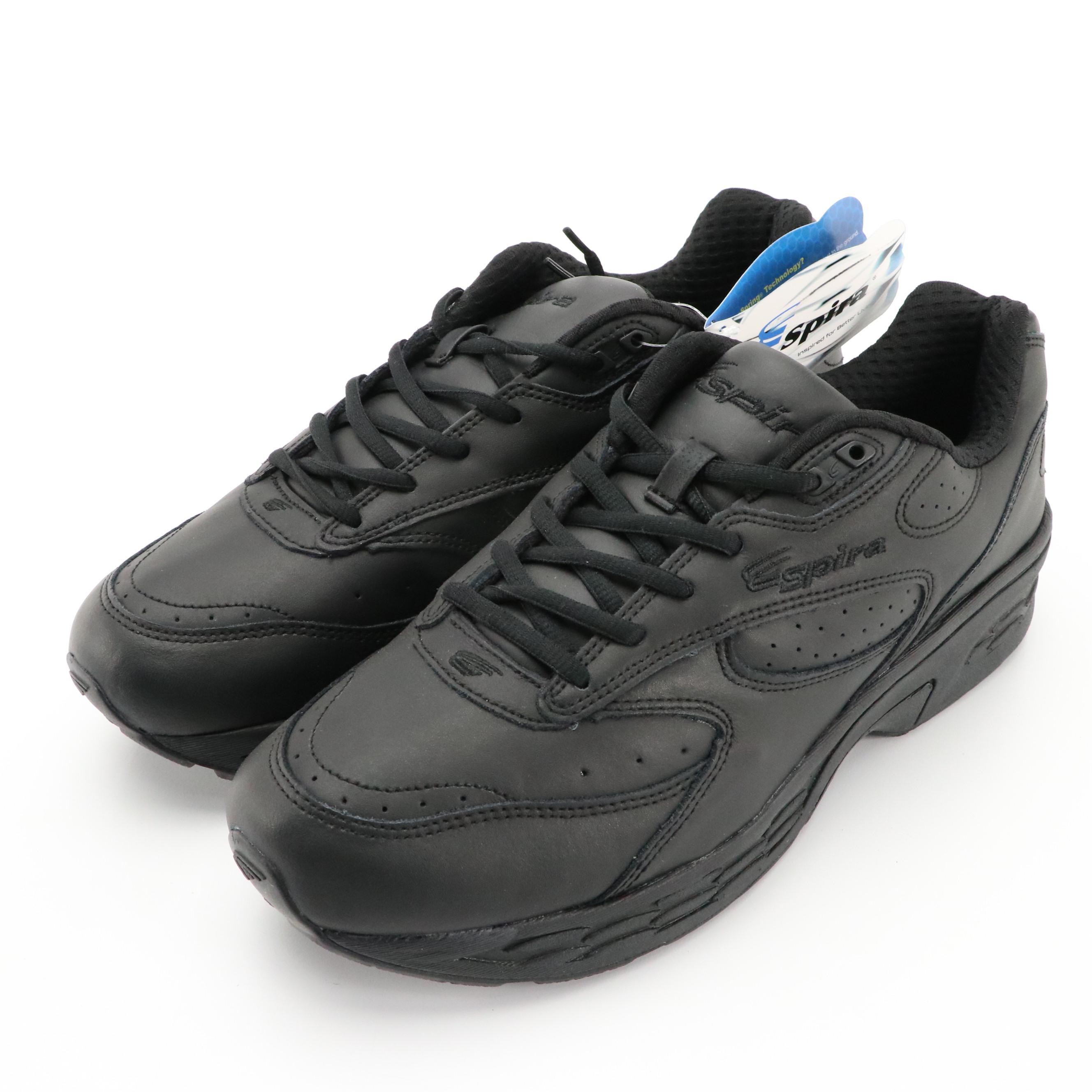Four Pairs of Men's Spira Classic Walker Shoes in Black with Boxes, New with Tag