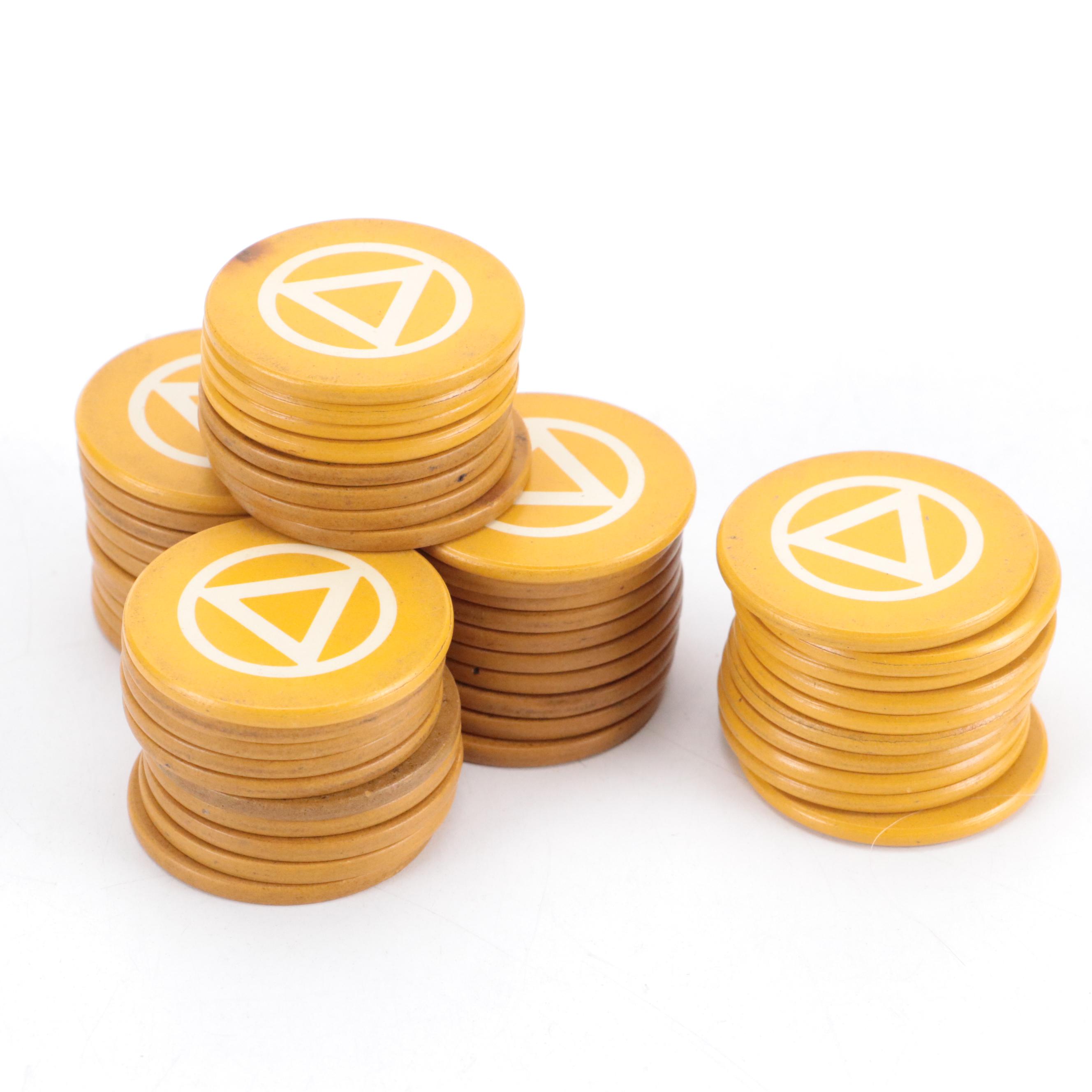 Shamrock and Other Clay and Composite Poker Chips & Cigar Box