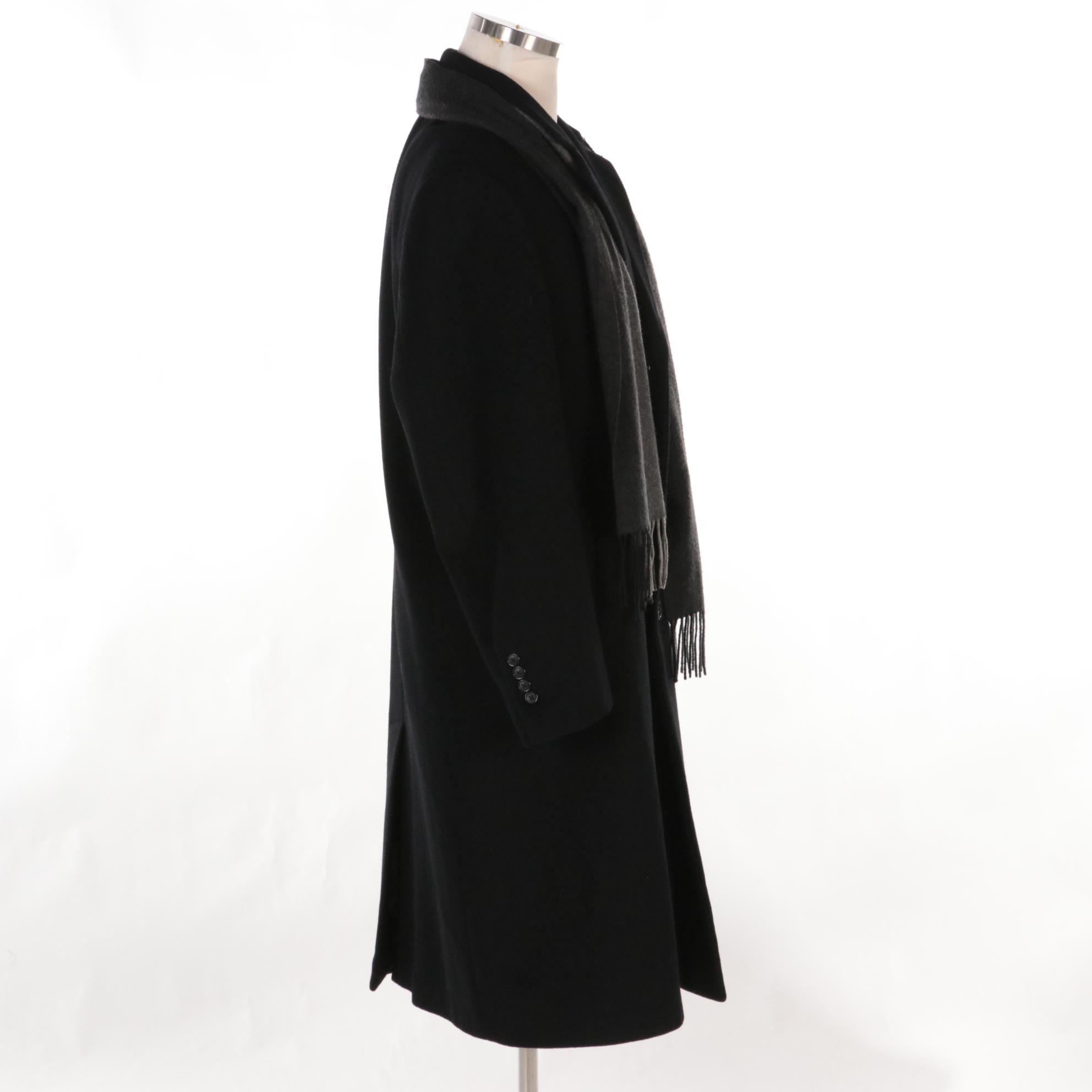 Men's Nautica Wool Blend Overcoat and Club Room Cashmere Scarf