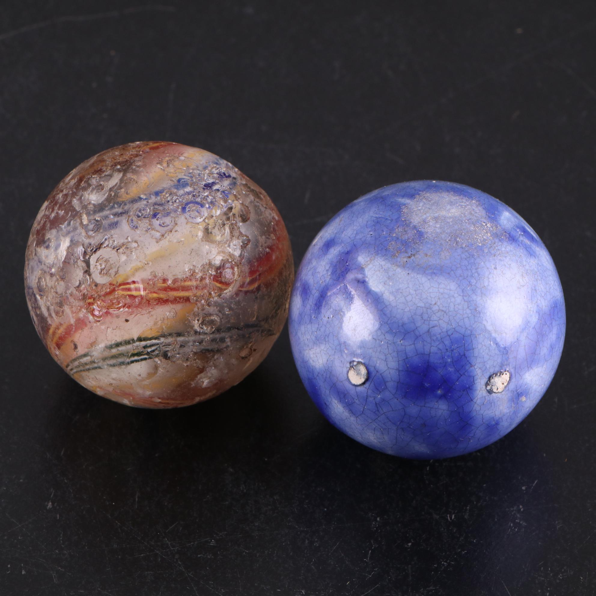 Clay Bennington Marbles & Shooters, Sulfite, Bumblebee and More Glass Marbles
