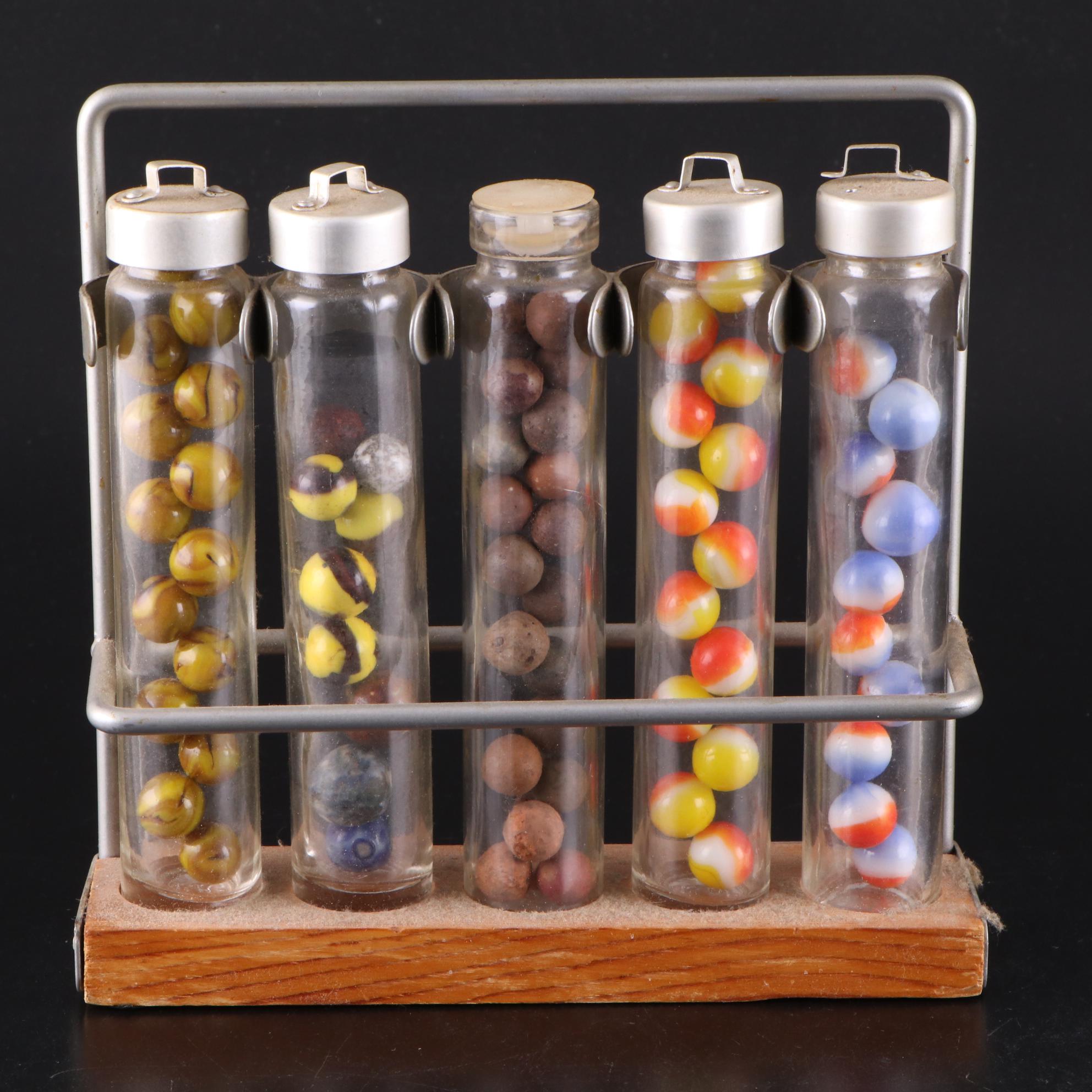 Clay Bennington Marbles & Shooters, Sulfite, Bumblebee and More Glass Marbles
