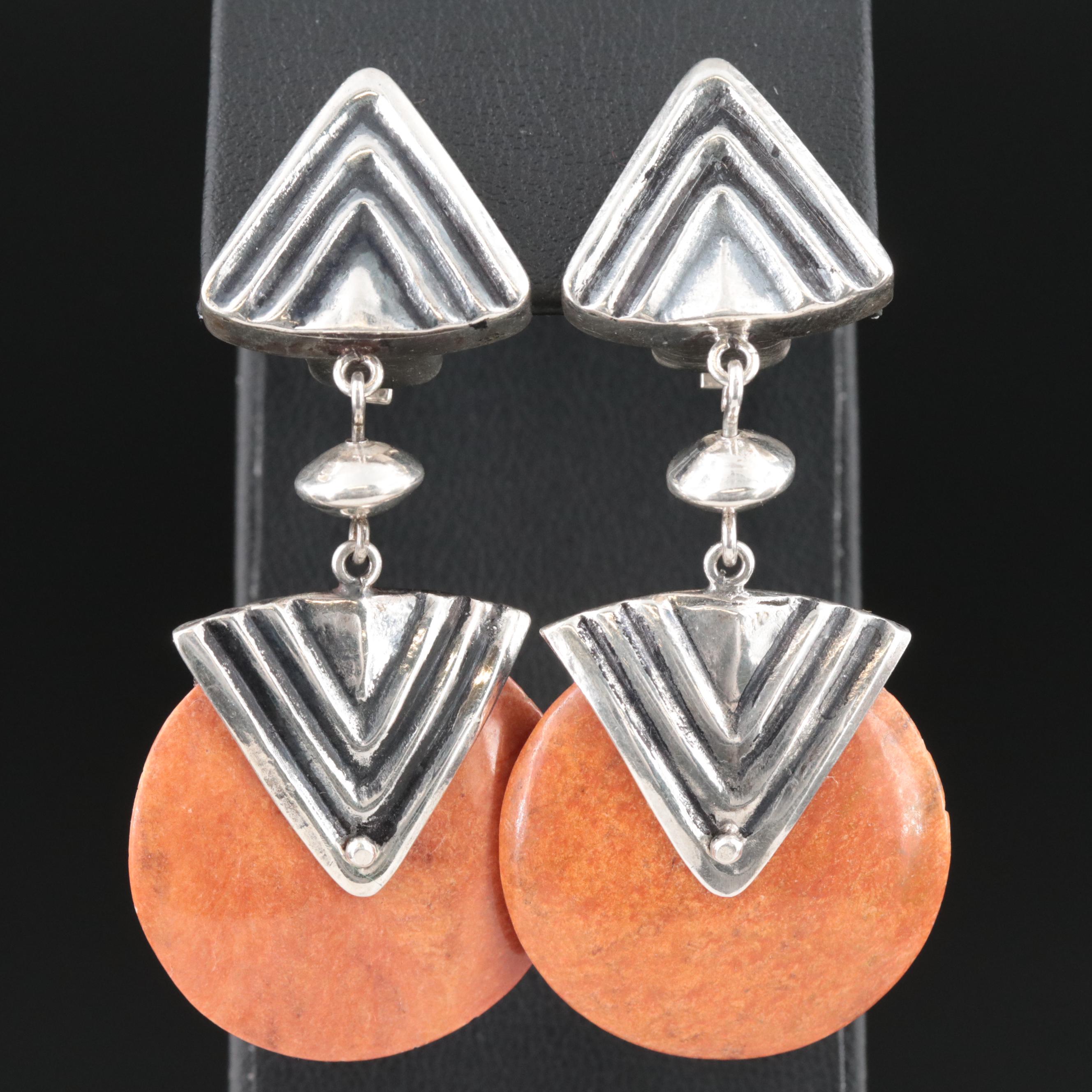 Sterling Jasper Pendulum Earrings