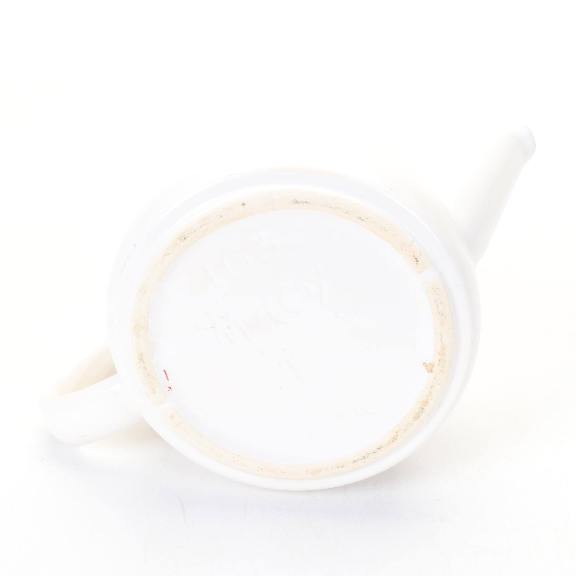 McCoy "Strawberry Country" and Ivory Teapots with Japanese Wood Handle Pot