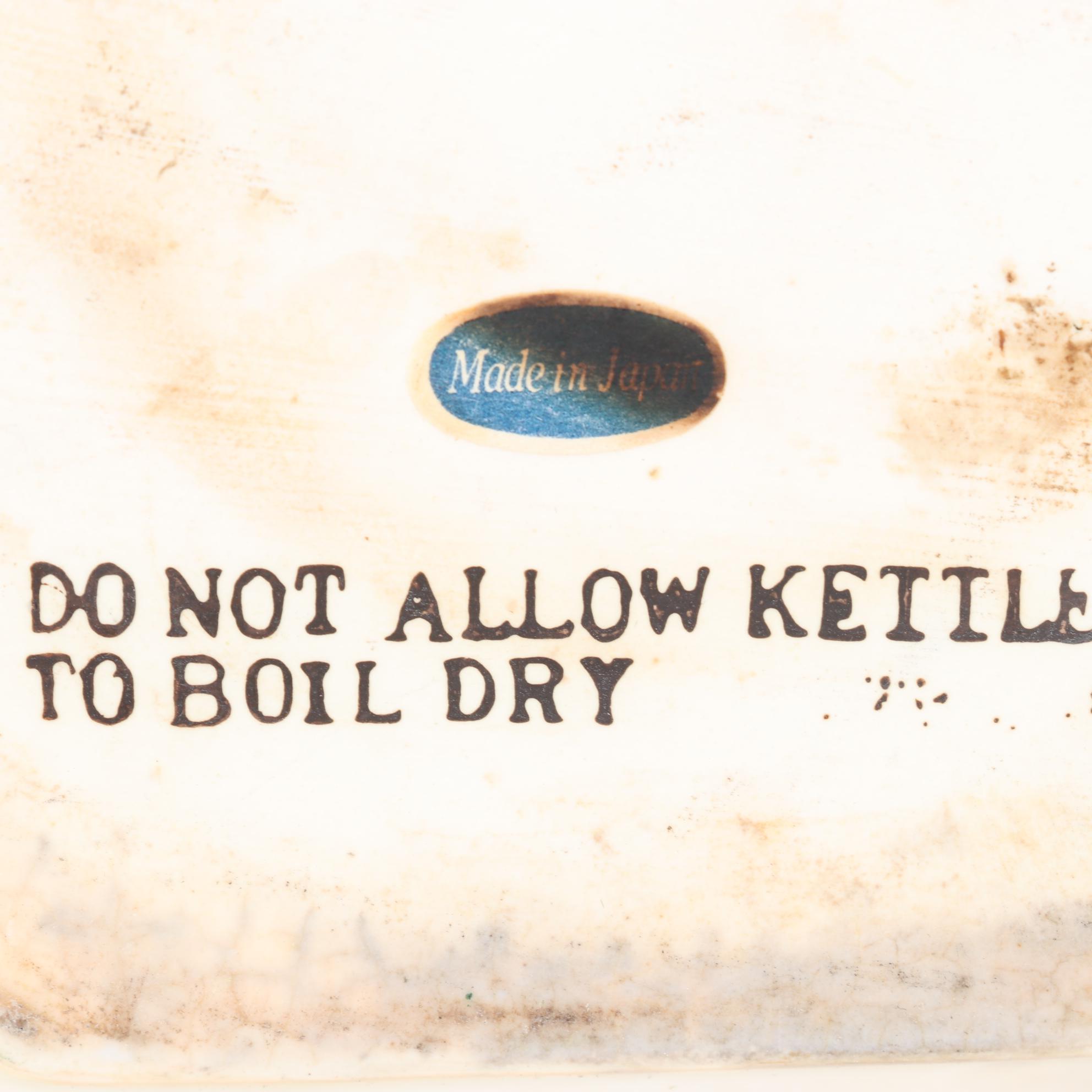 McCoy "Strawberry Country" and Ivory Teapots with Japanese Wood Handle Pot