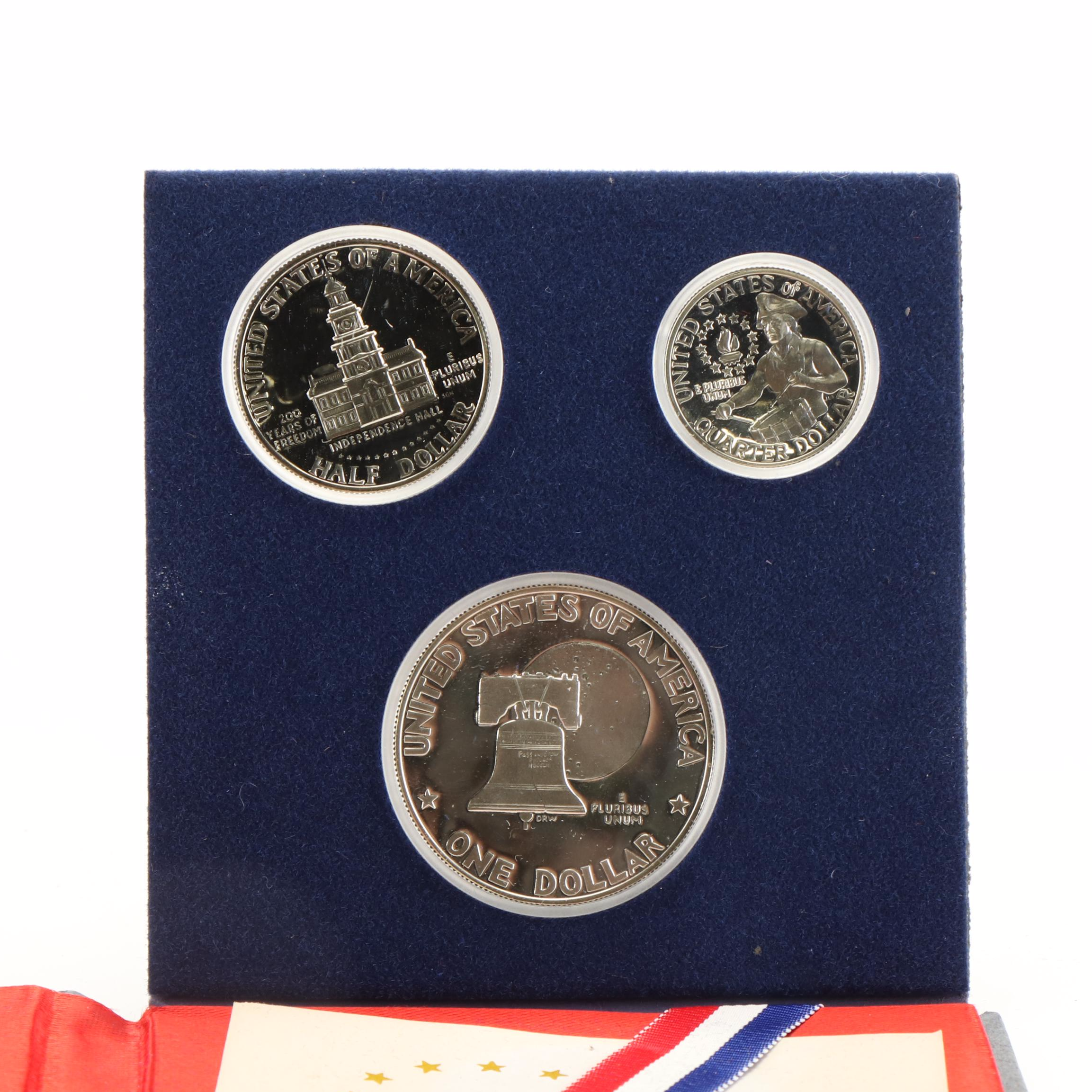 Collection of Fifteen 40% Eisenhower Dollars and Bicentennial Three Piece Sets