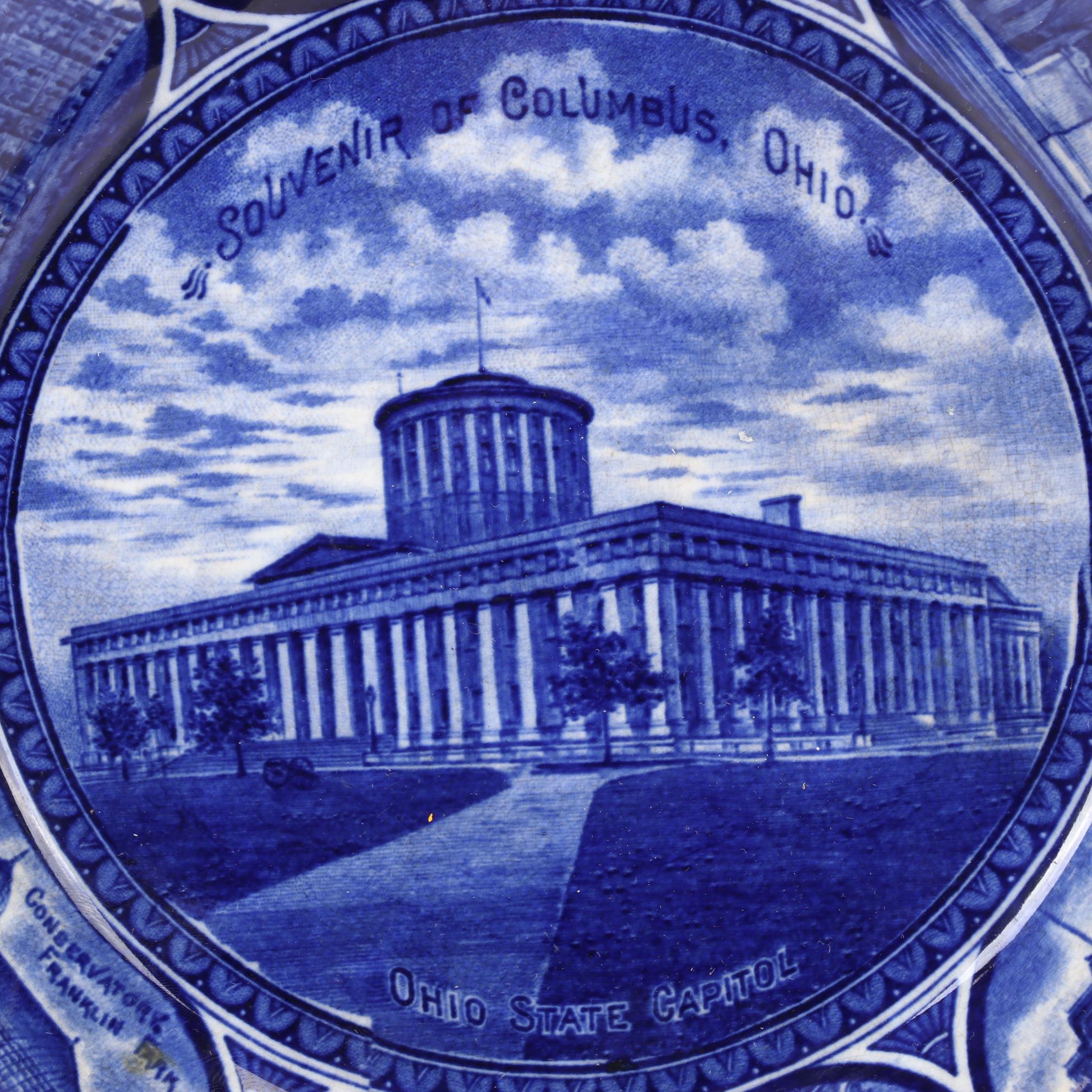 Columbus Ohio Souvenir Plate & Collection of Photos, Early to Mid 20th Century