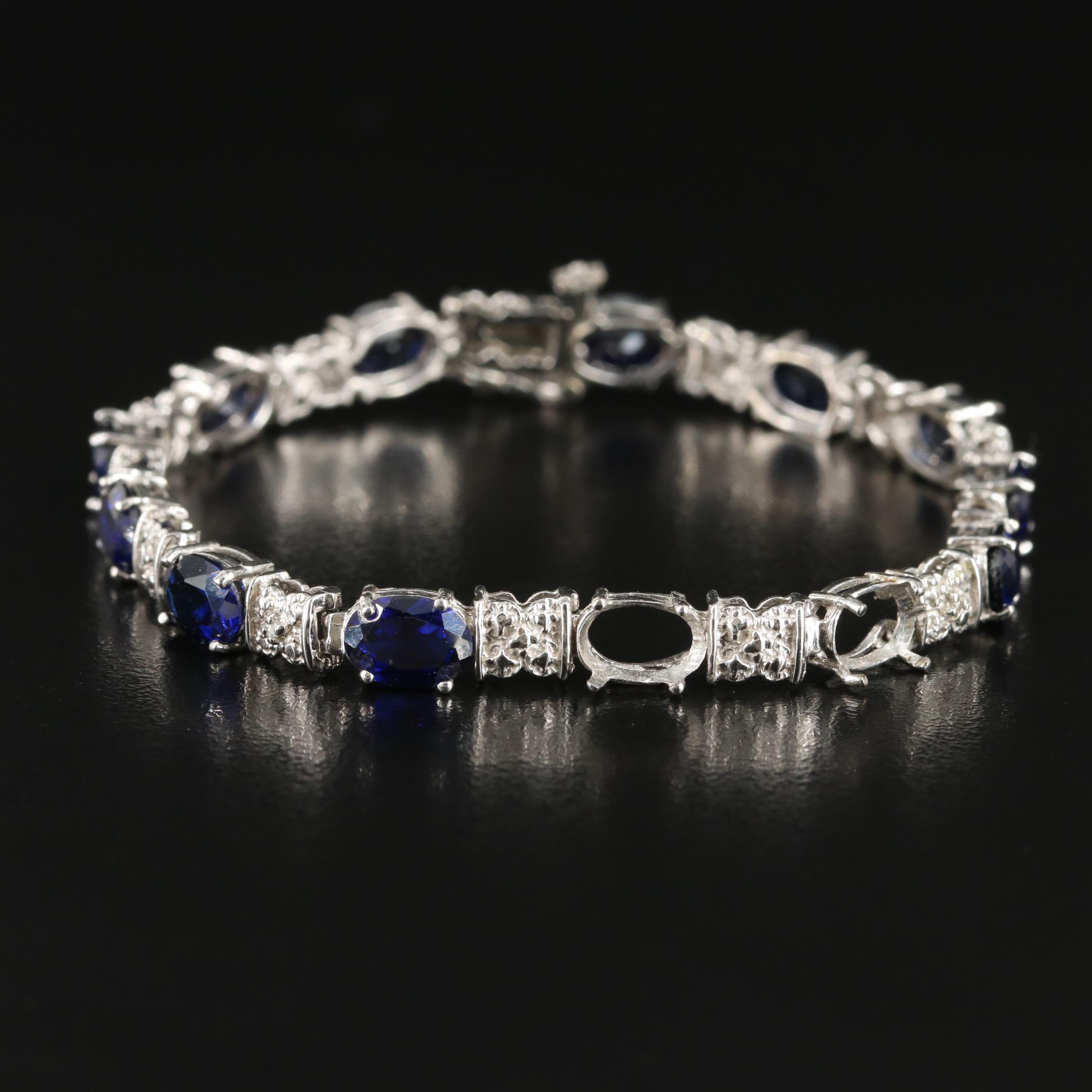 Scrap 10K Sapphire and Diamond Bracelet