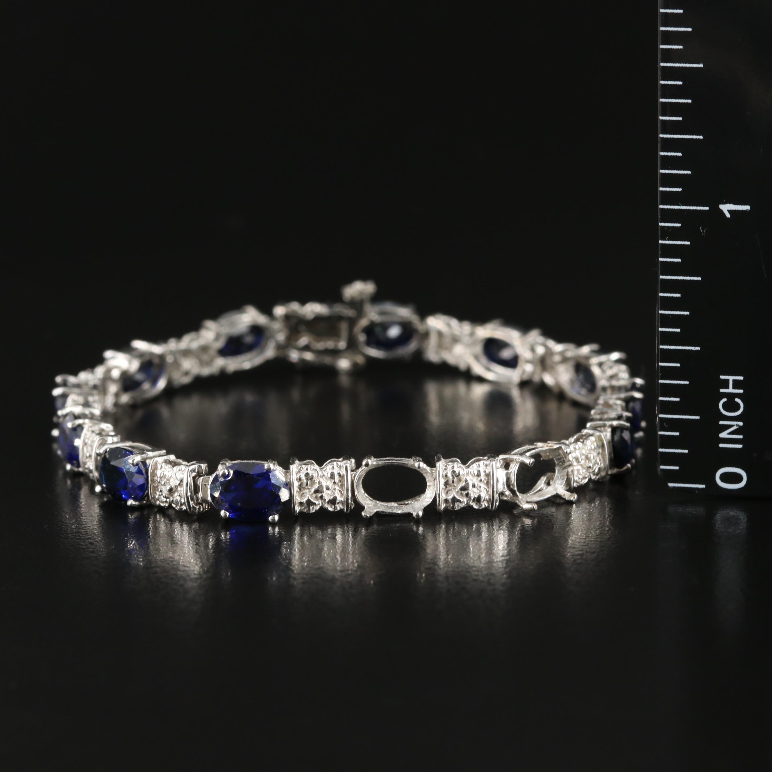Scrap 10K Sapphire and Diamond Bracelet