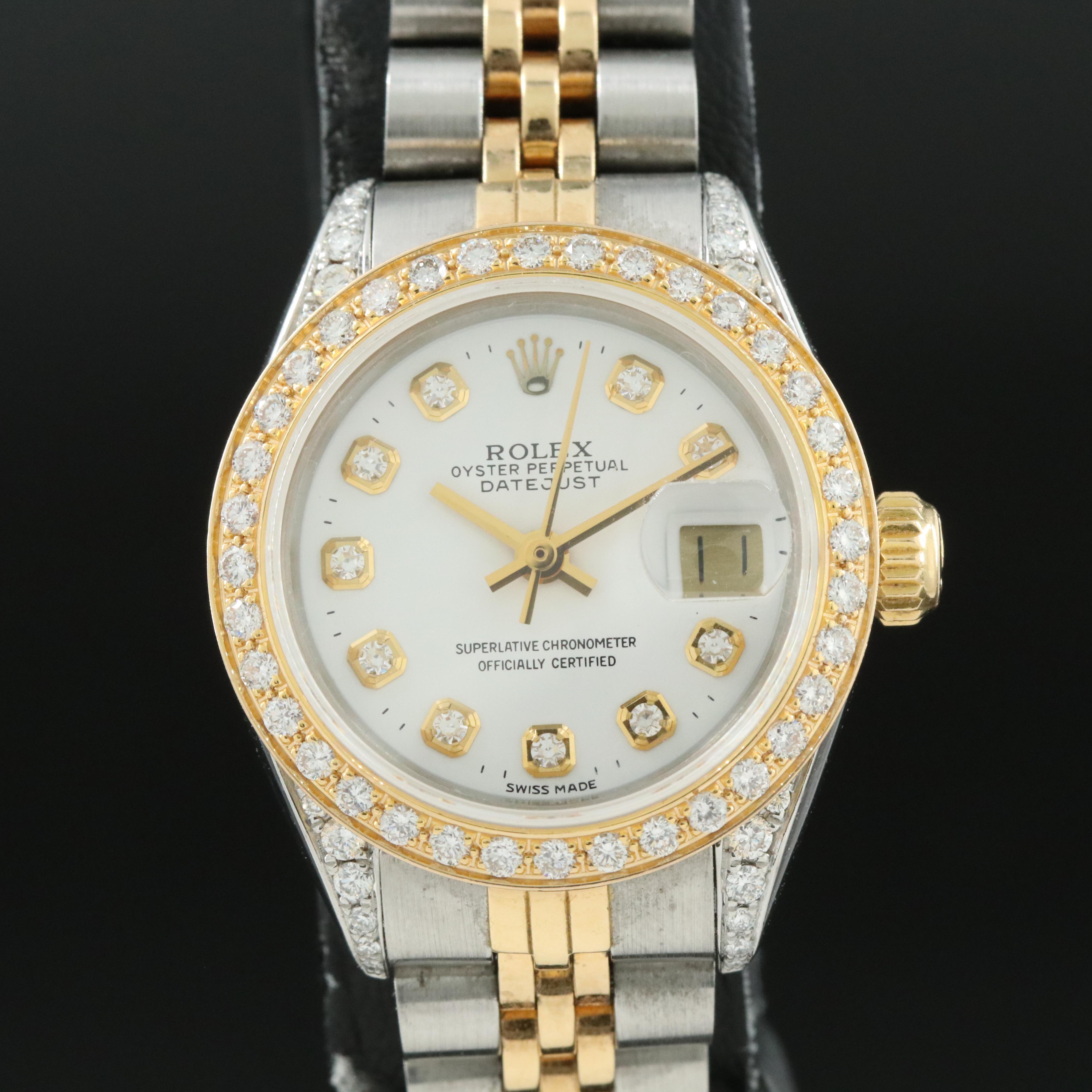 1977 Rolex Custom Diamond Datejust Watch