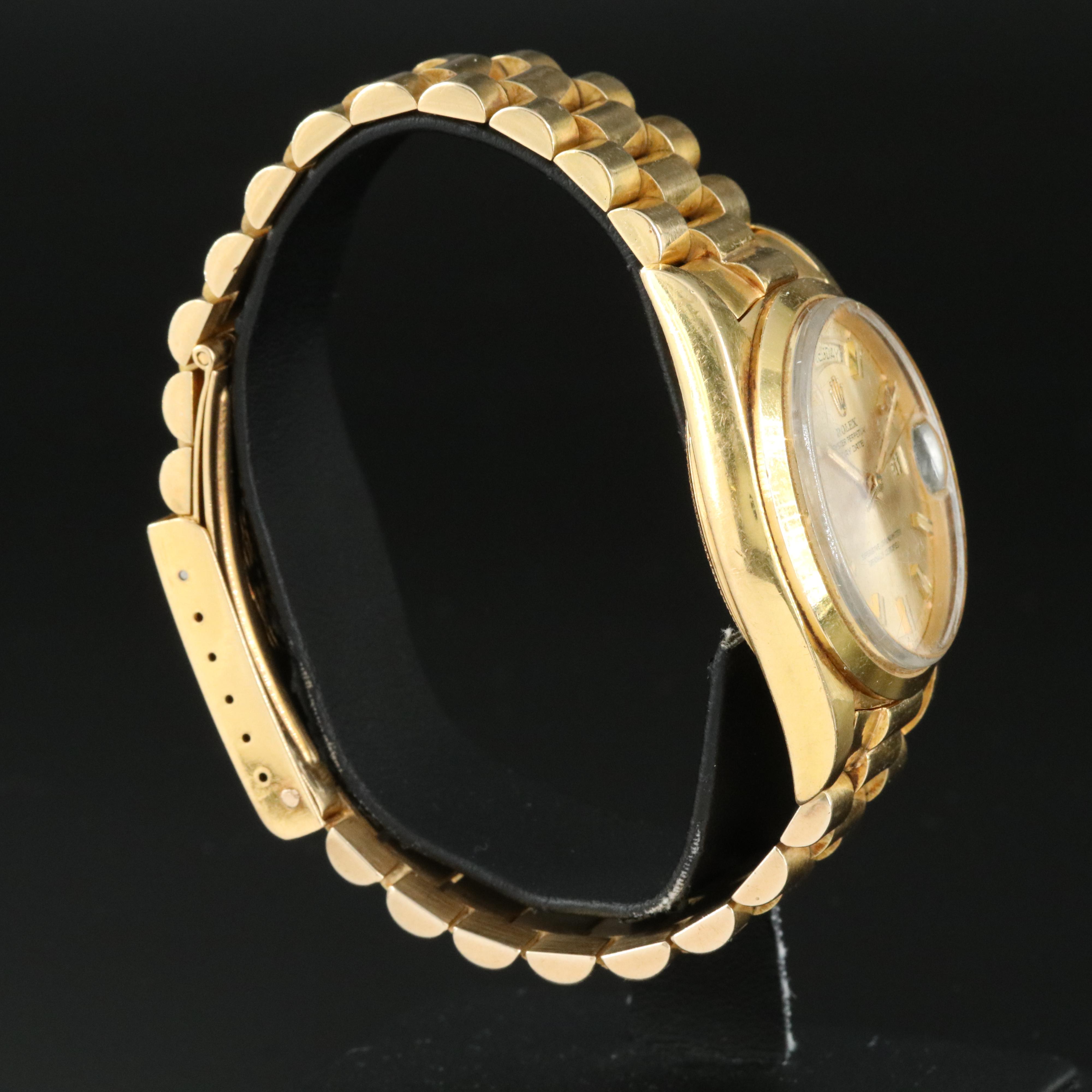 1970 Rolex Day Date Sigma Dial Non-Swiss Made President Band Watch