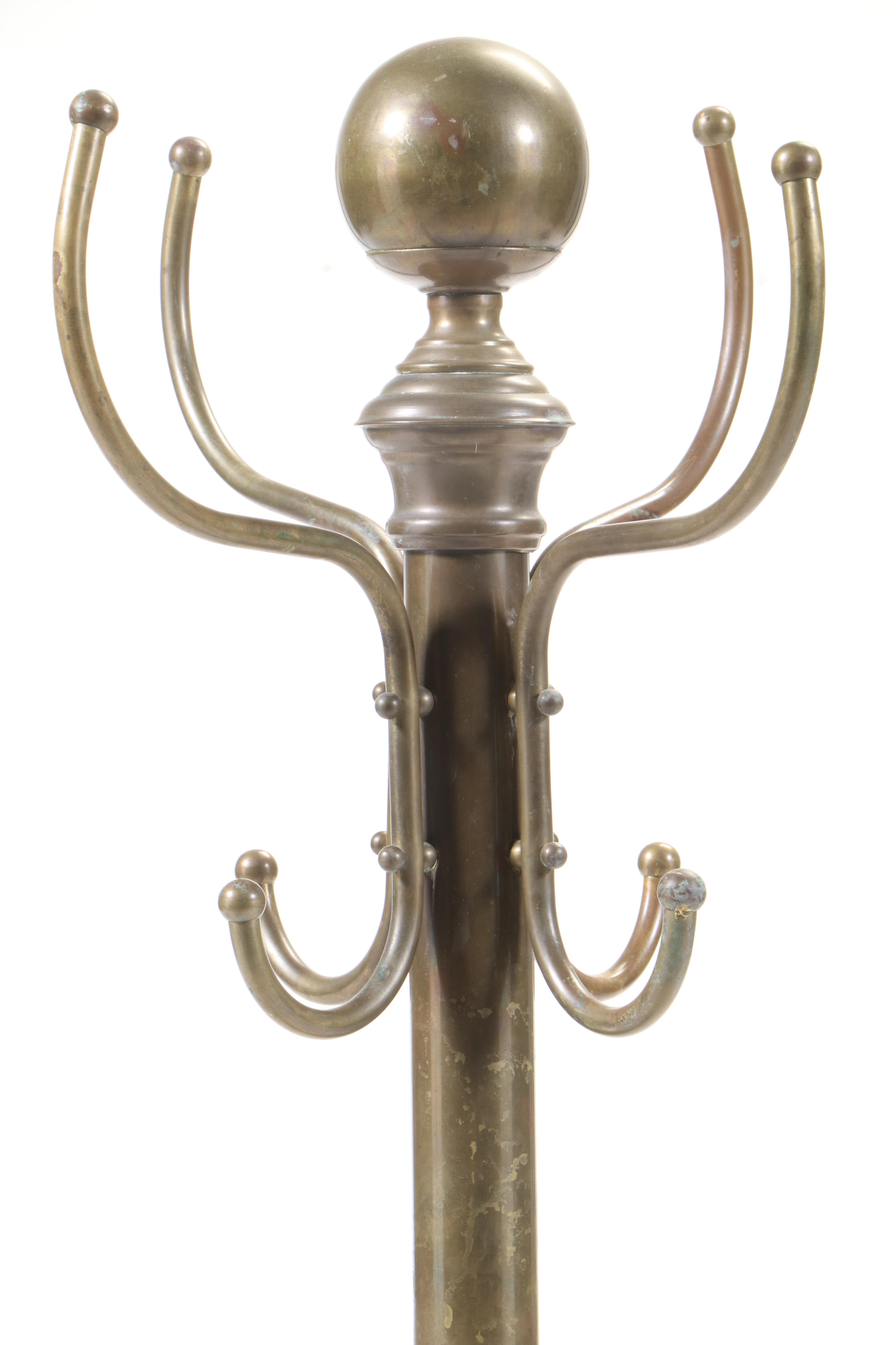 Tubular Brass Hall Tree, 20th Century