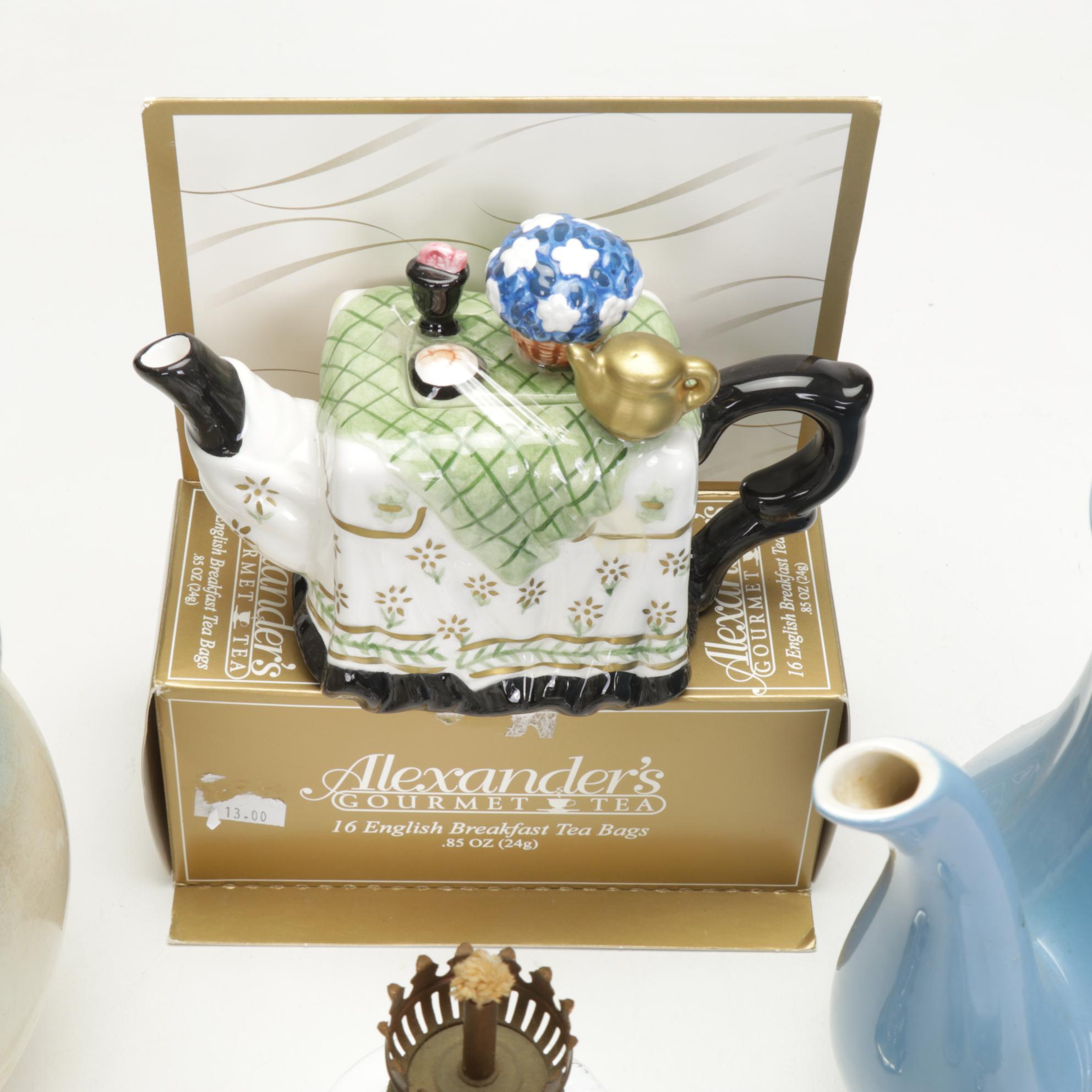 Labelle Pitcher, Blue "Linda" by Japan Coffee Pot, Mini Oil Lamps, & More