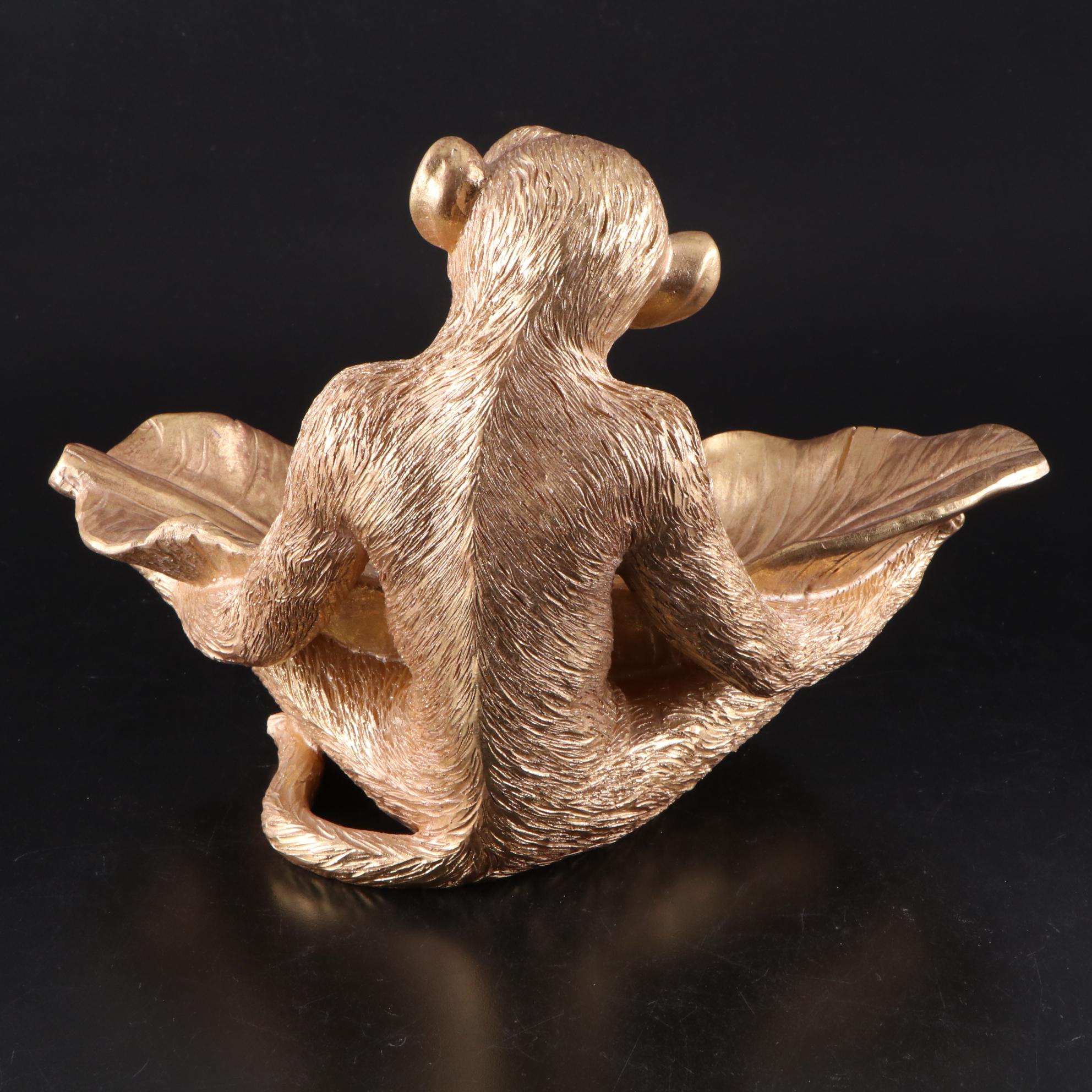 Cast Brass and Gold Tone Composite Monkey Figurines