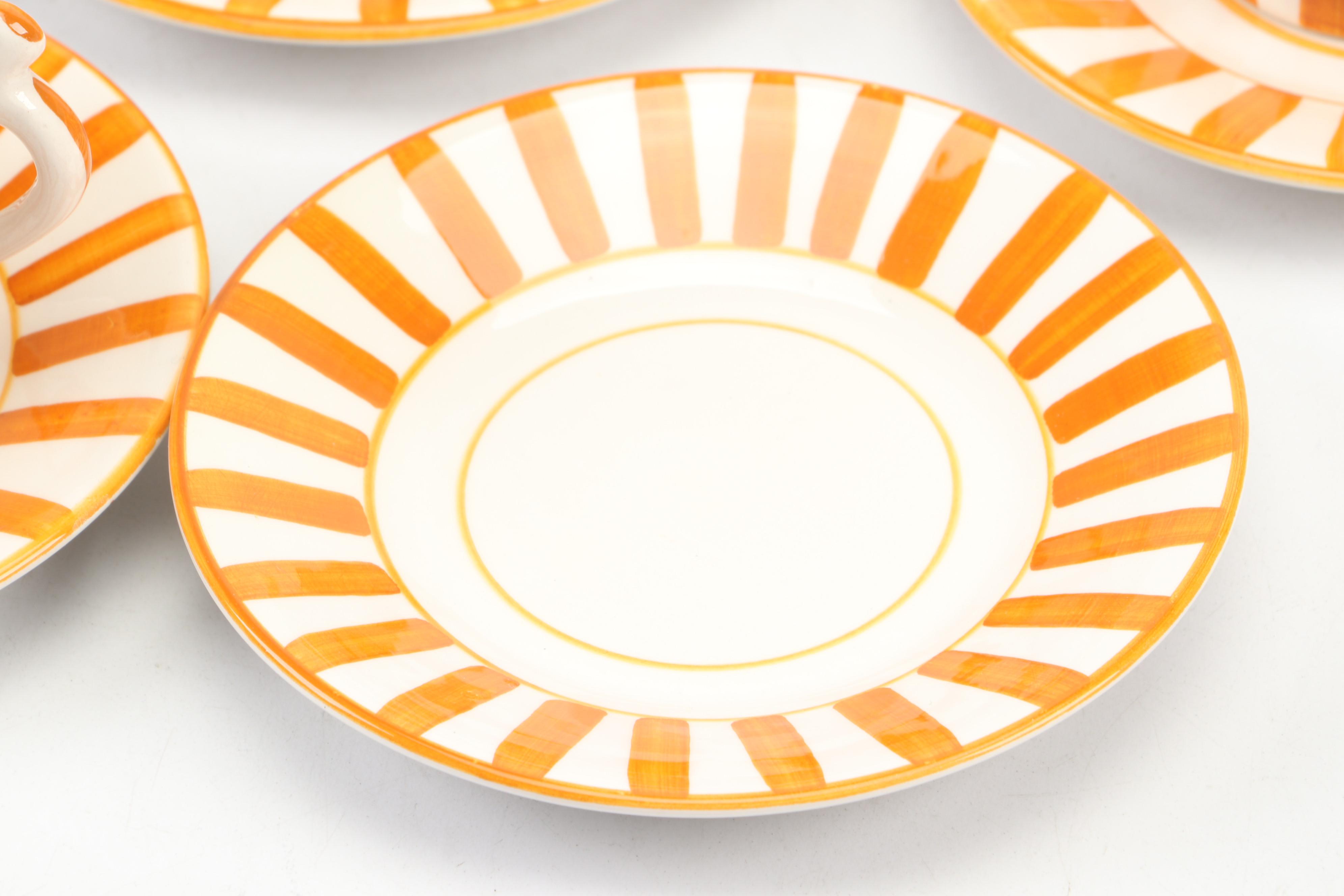 Italian Ceramic Demitasse Cups and Saucers