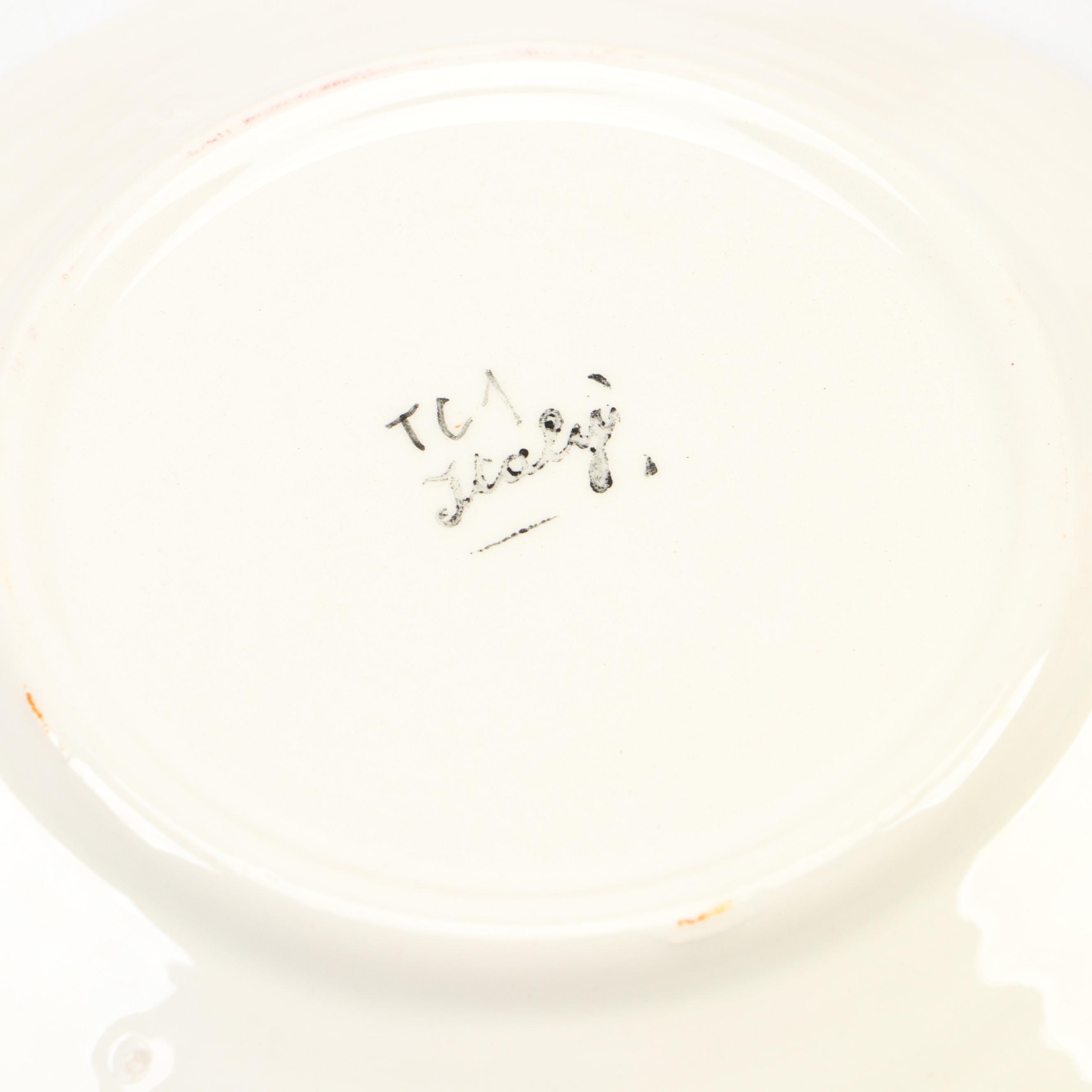 Italian Ceramic Demitasse Cups and Saucers