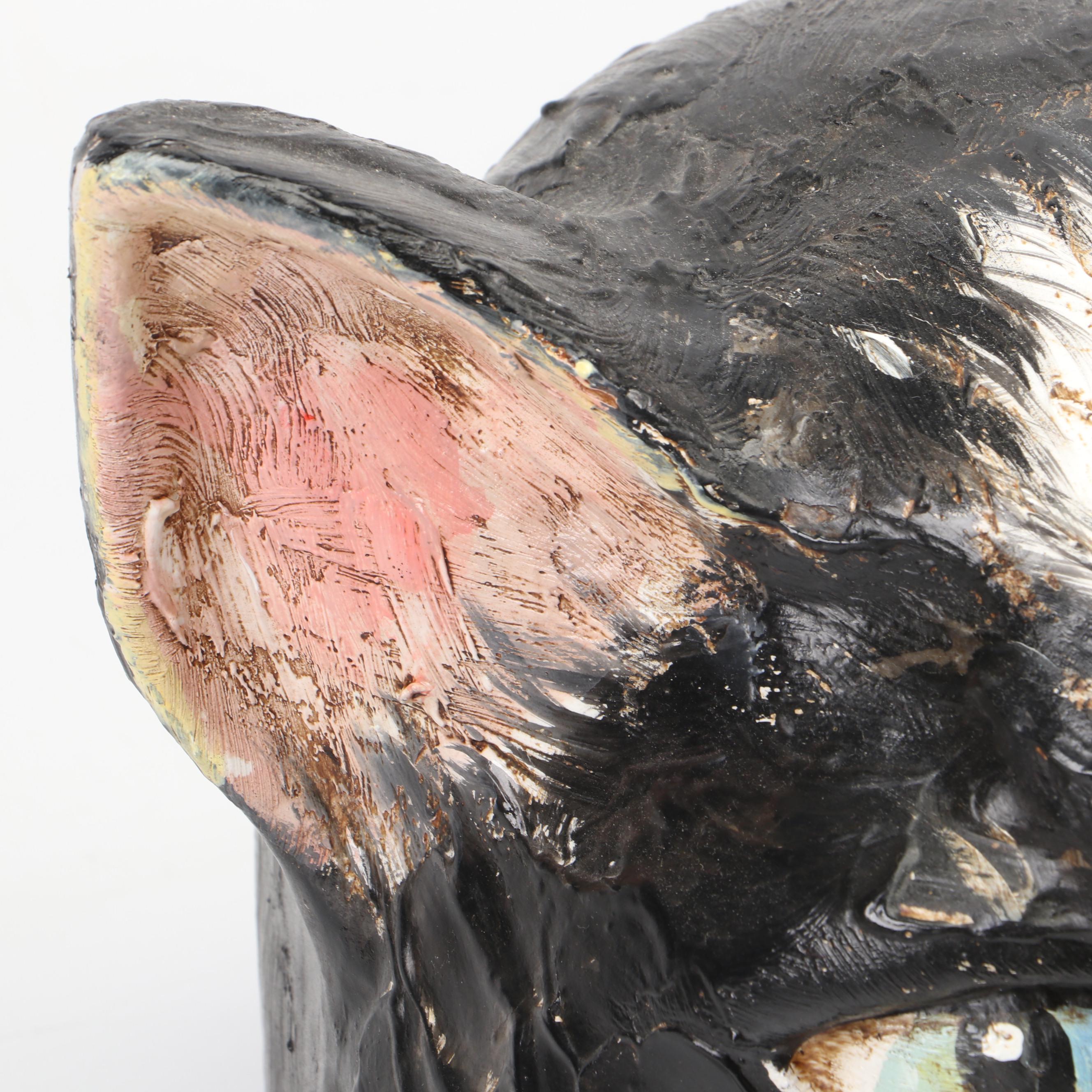 Hand-Painted Papier-mâché Cat Head Mask