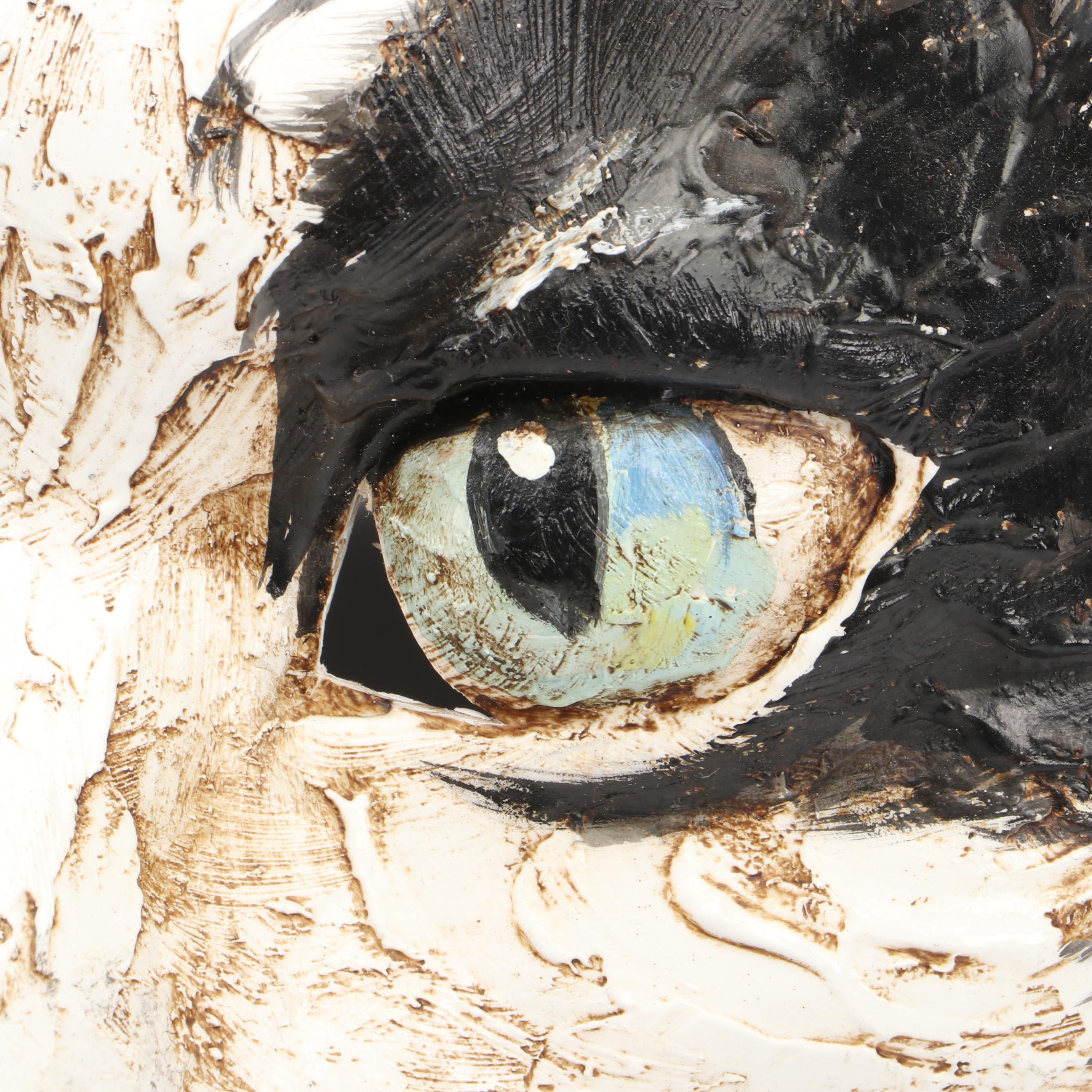 Hand-Painted Papier-mâché Cat Head Mask