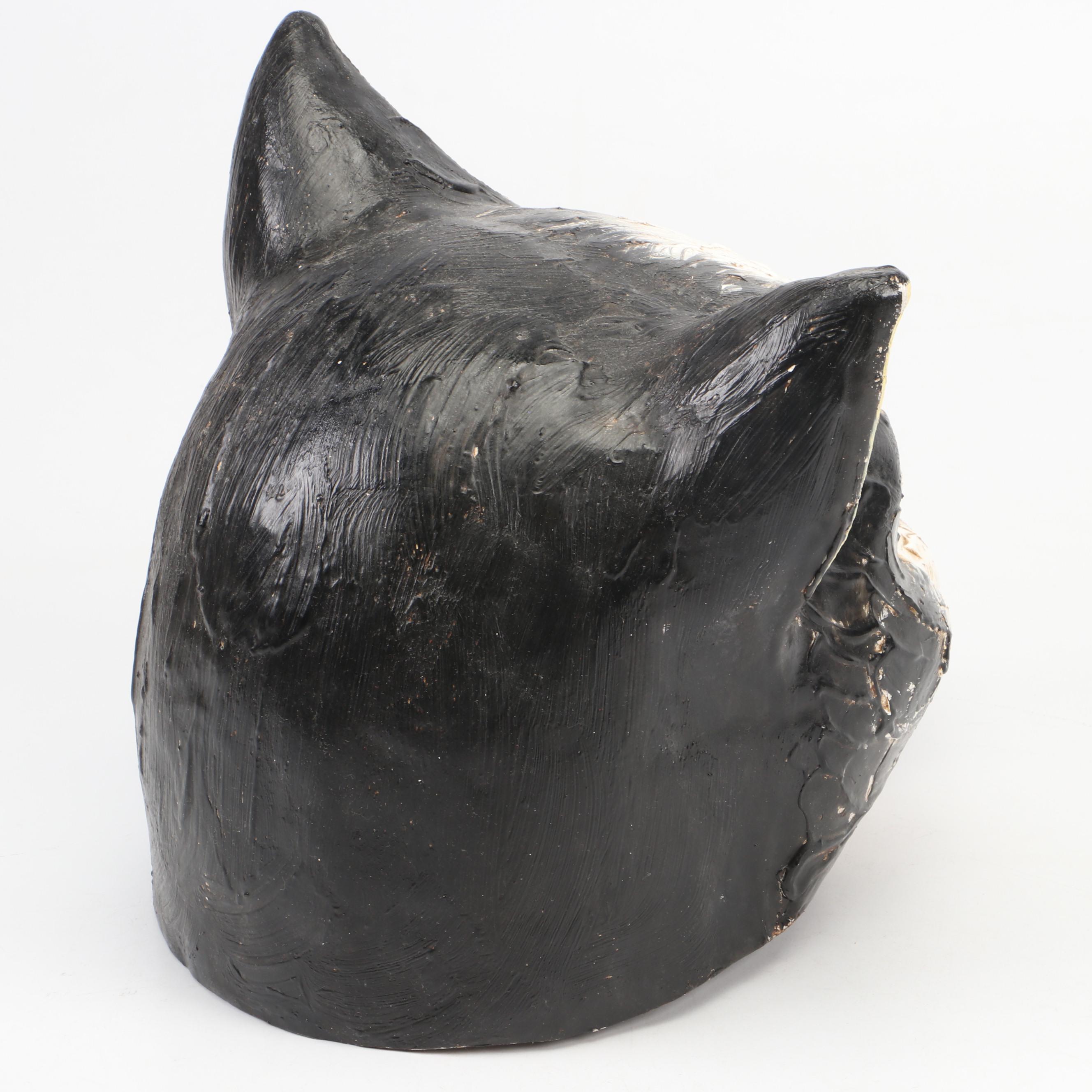 Hand-Painted Papier-mâché Cat Head Mask