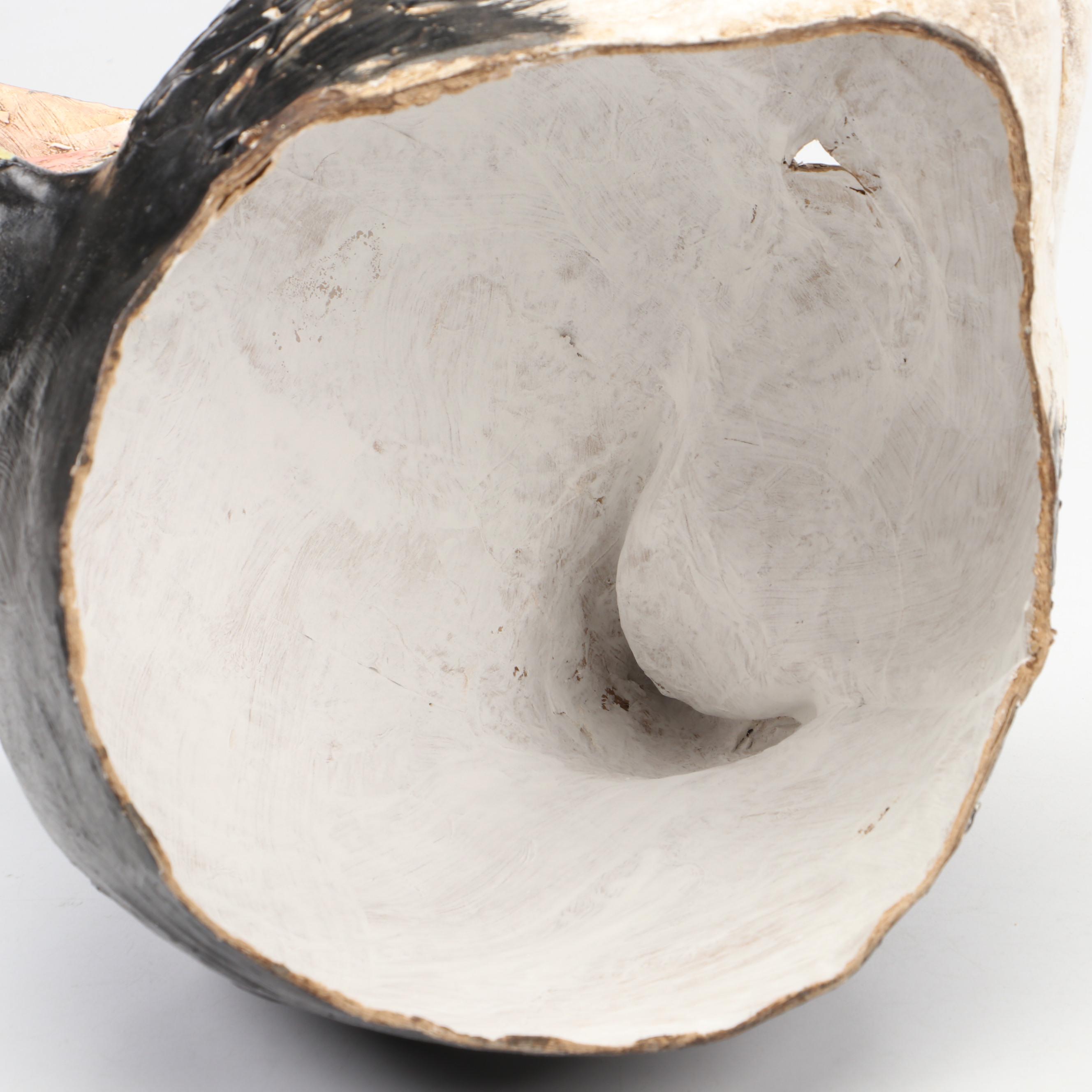 Hand-Painted Papier-mâché Cat Head Mask