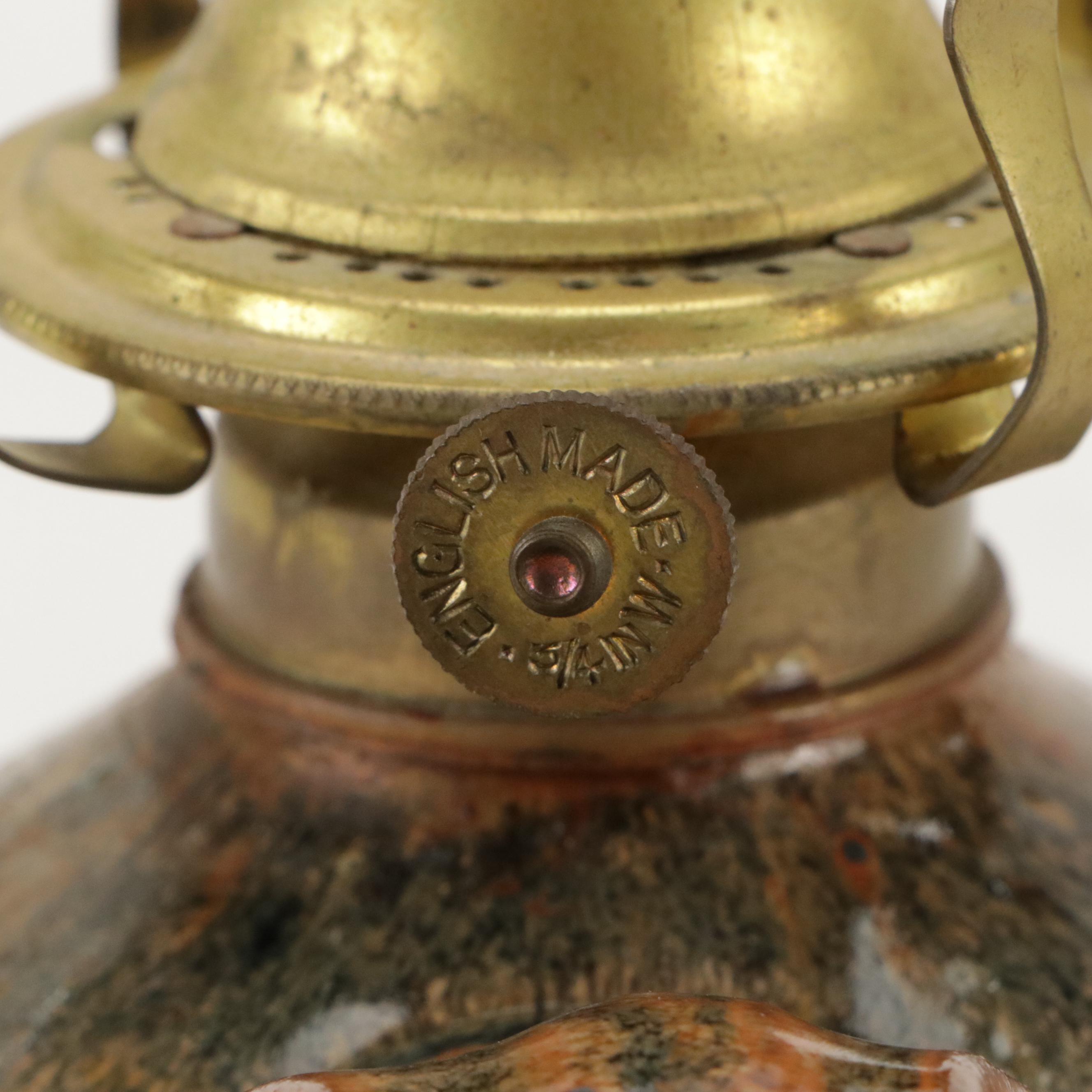 Art Pottery Ceramic Oil Lamp with Candle Holders