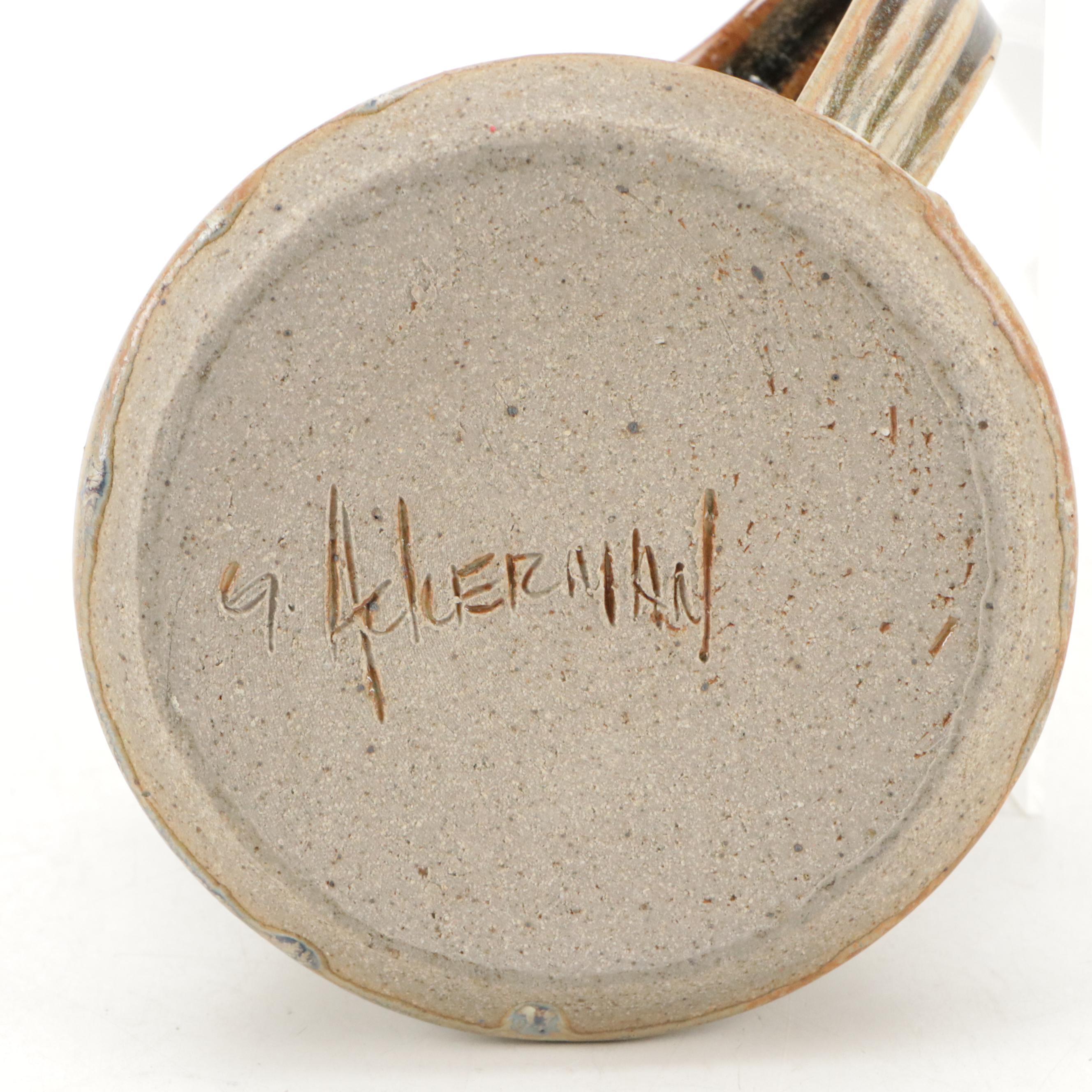 Art Pottery Ceramic Oil Lamp with Candle Holders