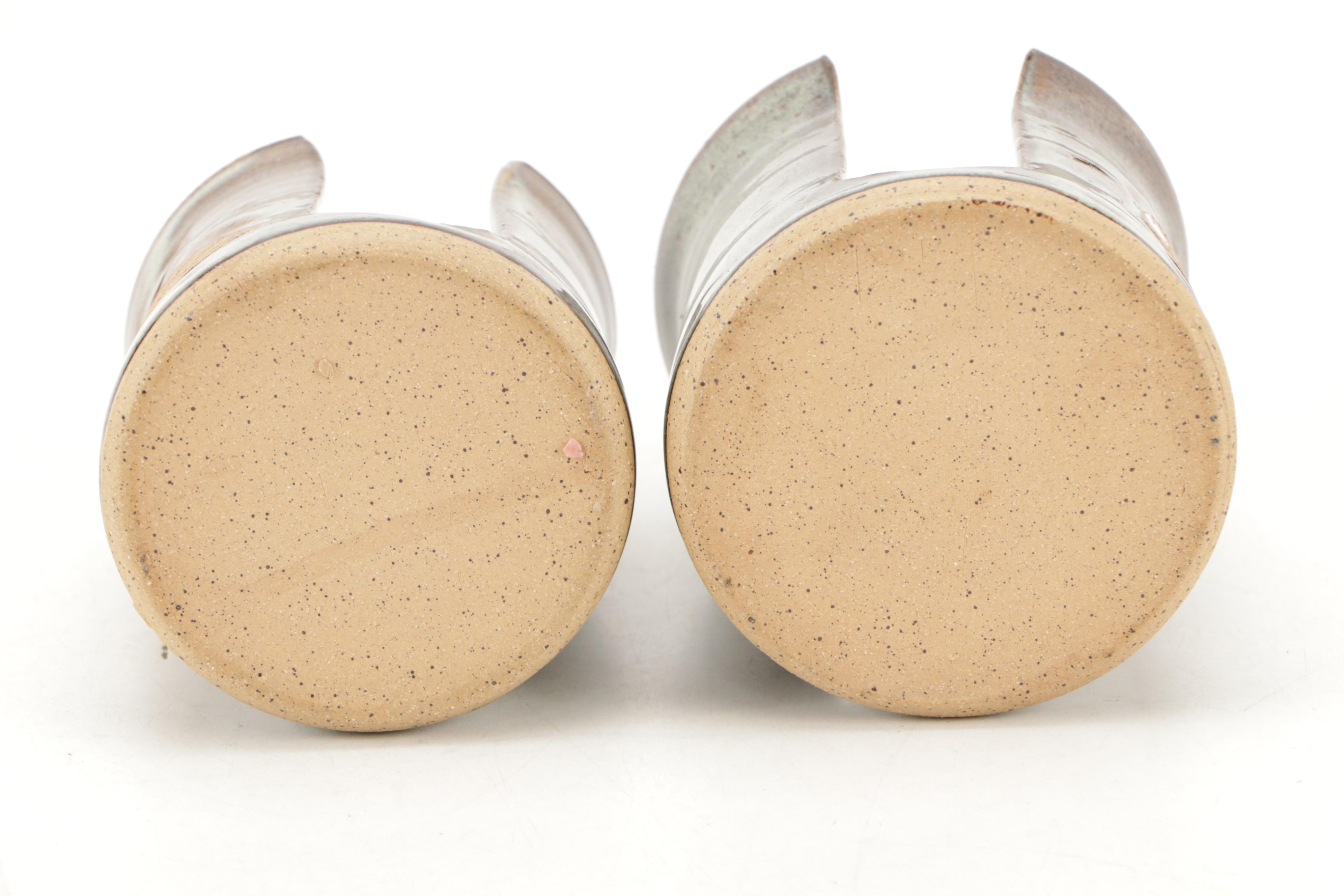 Art Pottery Ceramic Oil Lamp with Candle Holders