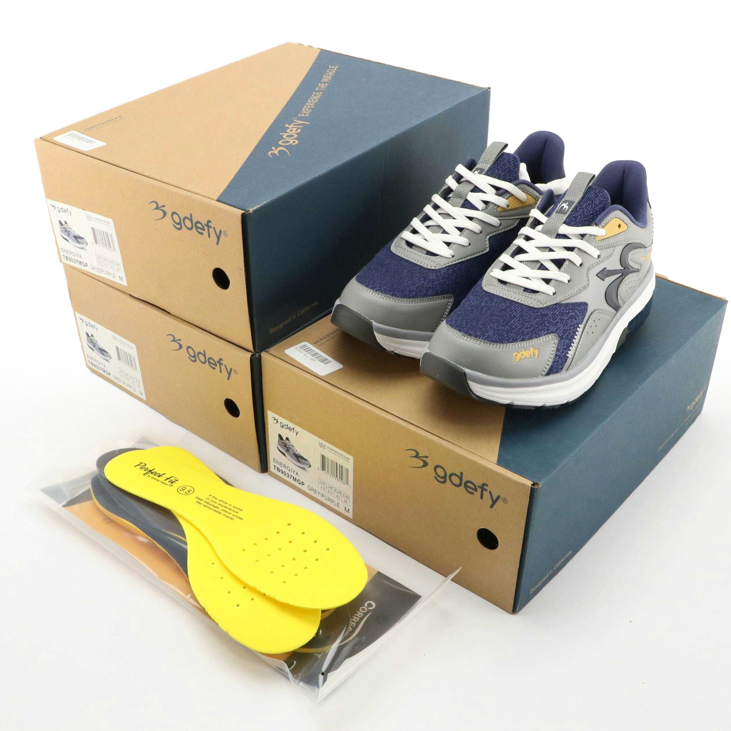 Men's Gravity Defyer Grey/Purple Energiya Veroshock Athletic Shoes, New