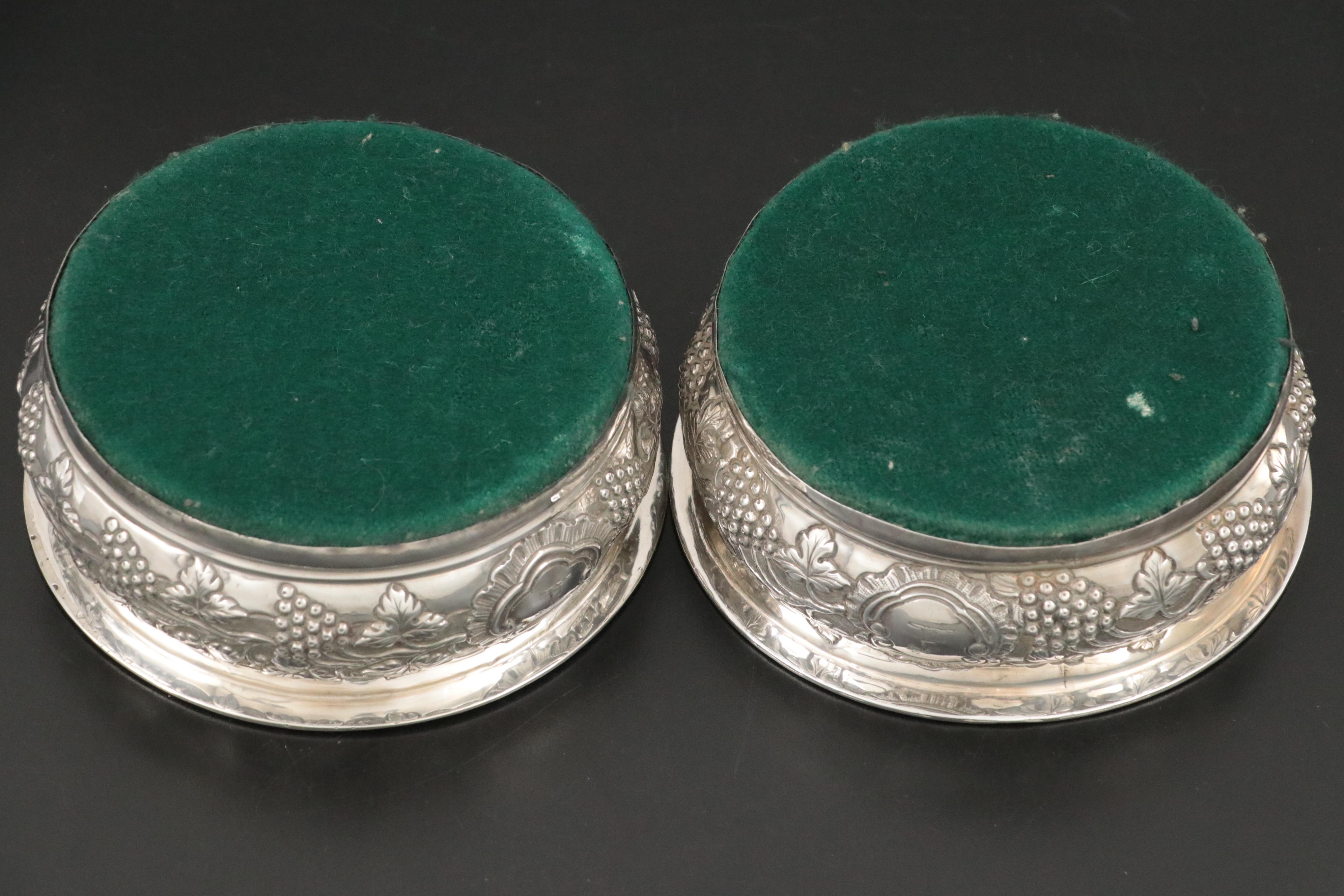 Edward Power and Edward Twy Sterling Silver Wine Coasters