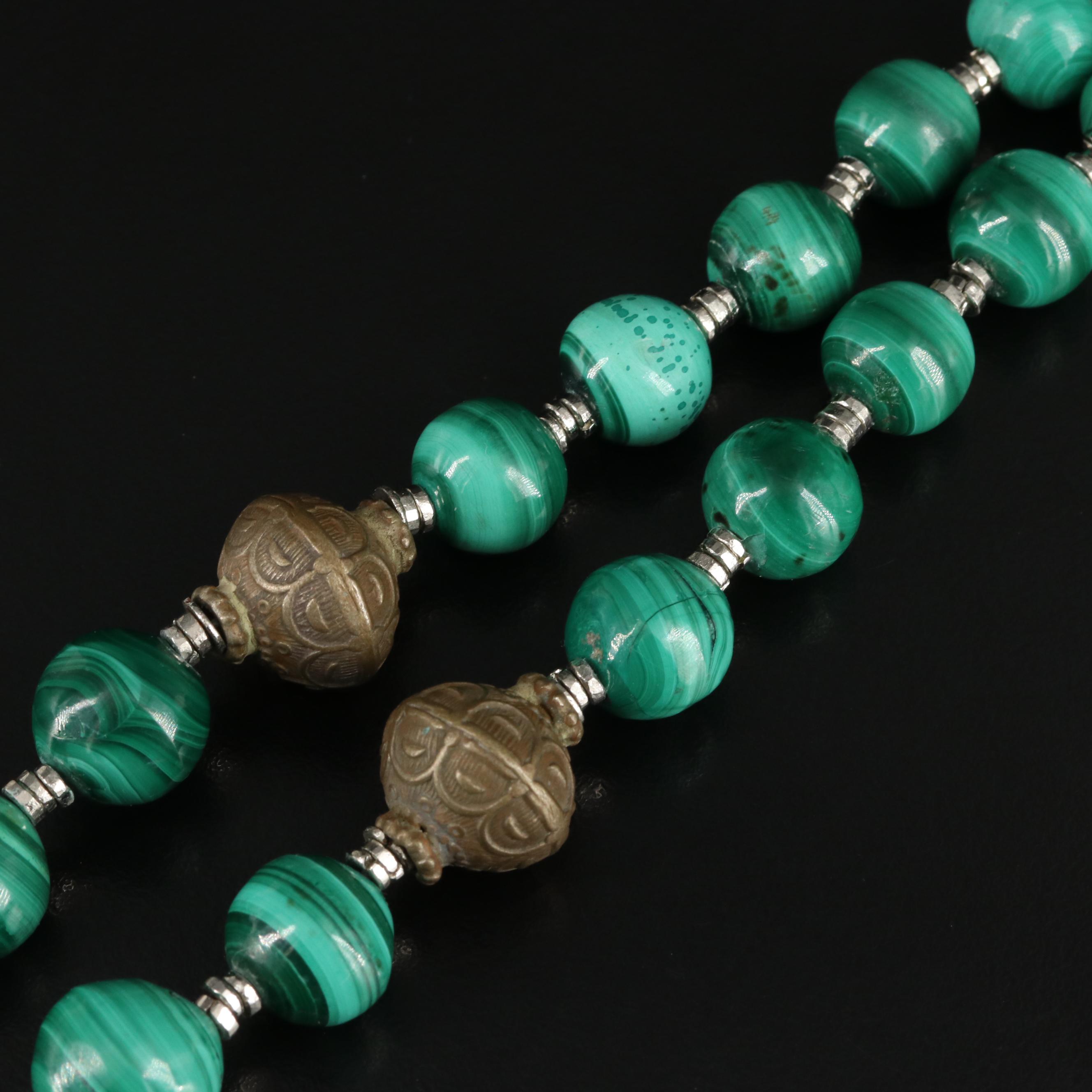 Ethiopian Malachite Coptic Cross Necklace