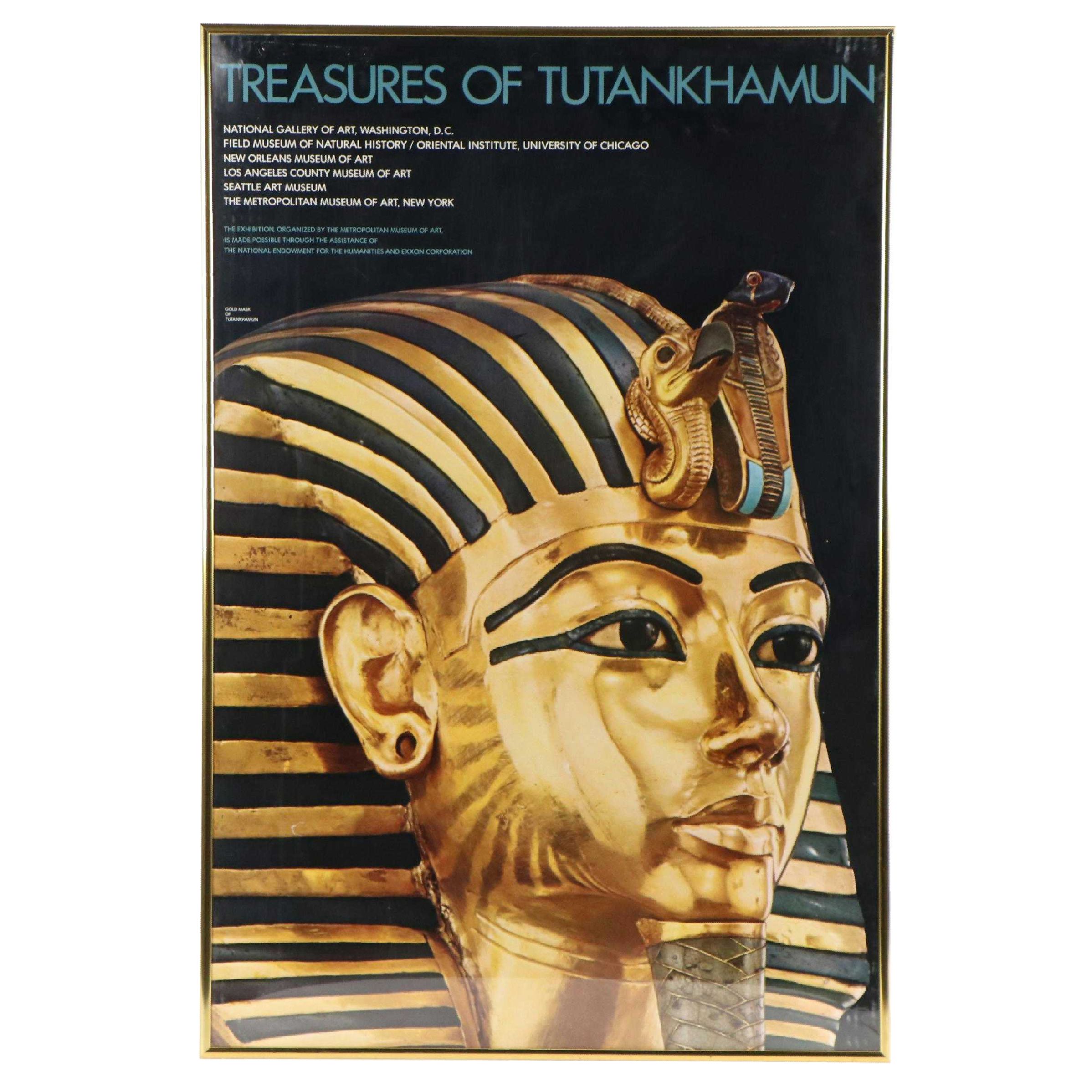 Treasures of Tutankhamun Offset Lithograph Exhibition Poster, Circa 1976