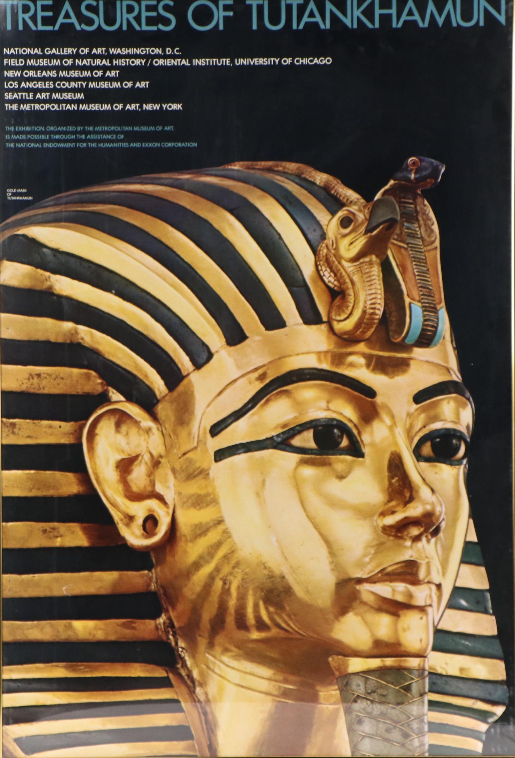 Treasures of Tutankhamun Offset Lithograph Exhibition Poster, Circa 1976