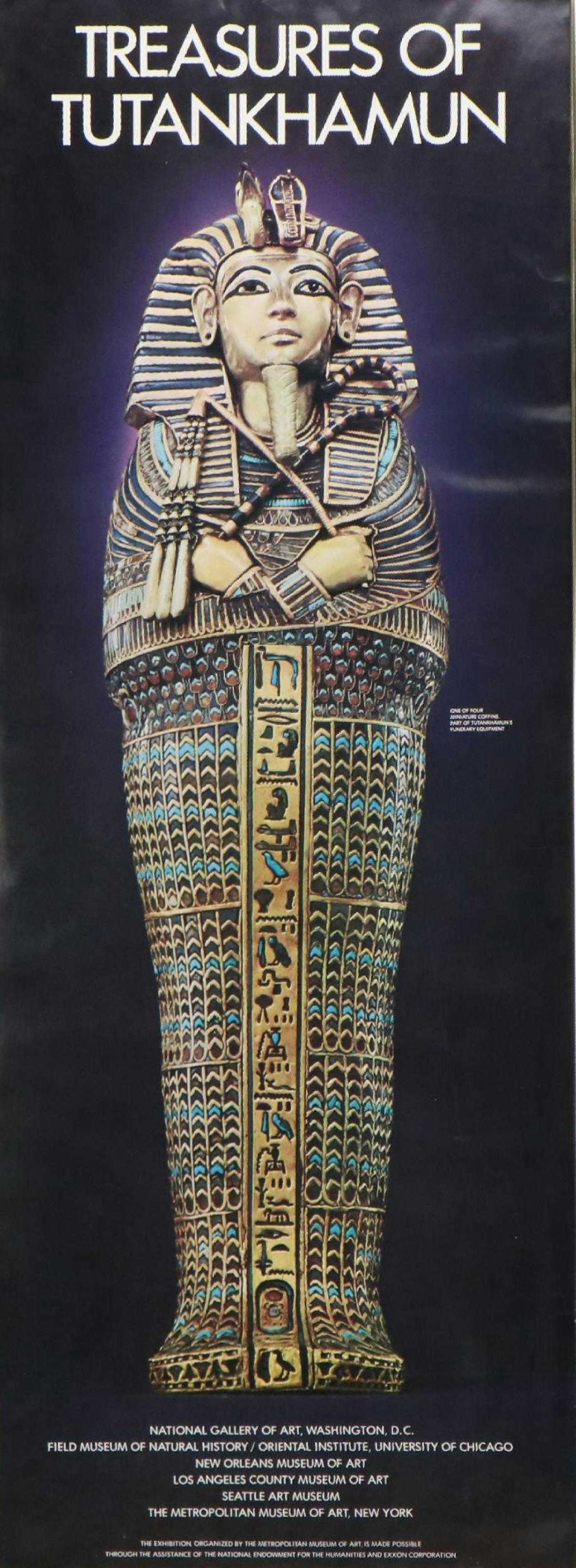 Treasures of Tutankhamun Offset Lithograph Exhibition Poster, 1976