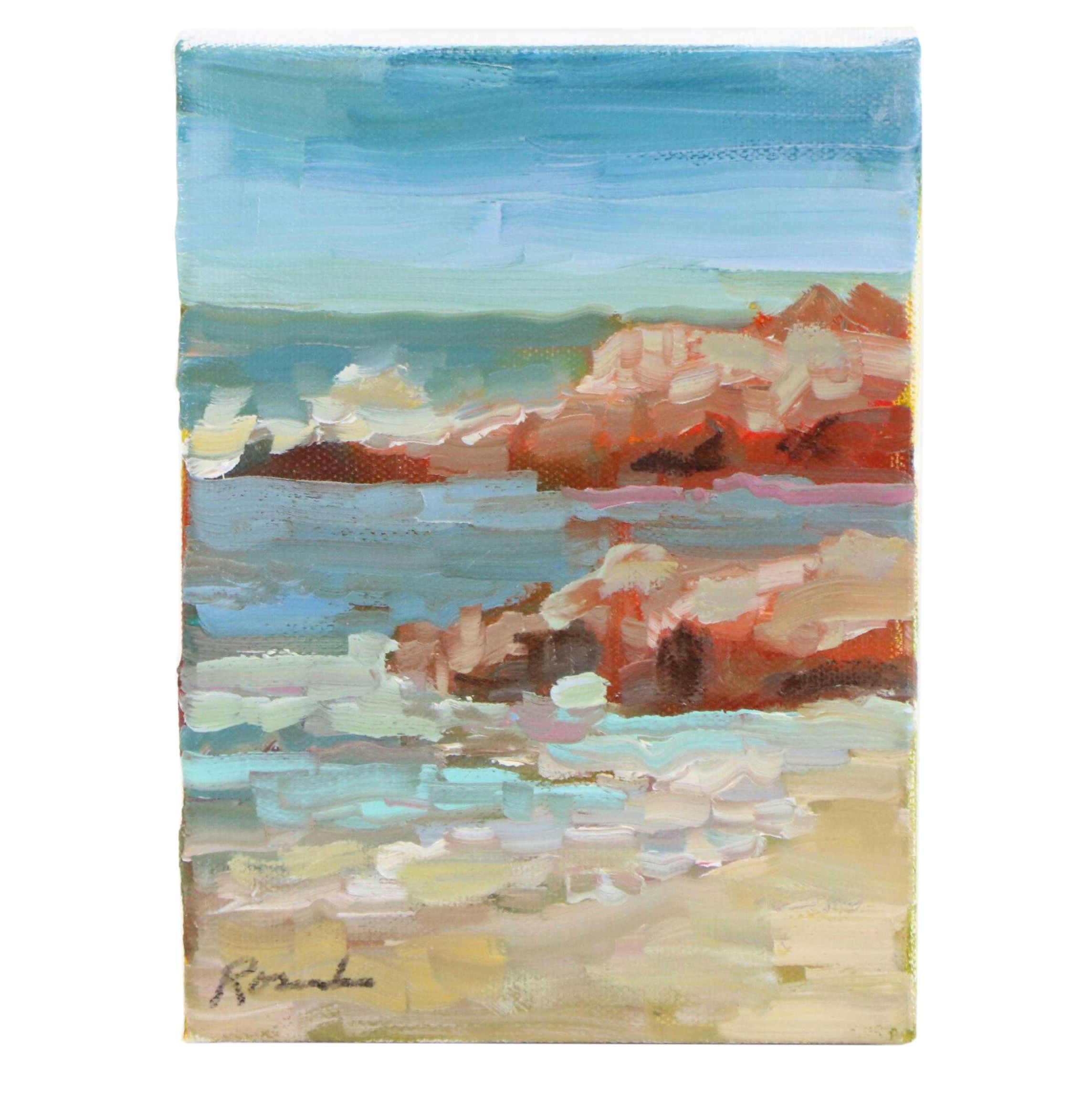 Sally Rosenbaum Coastal Landscape Oil Painting, 21st Century