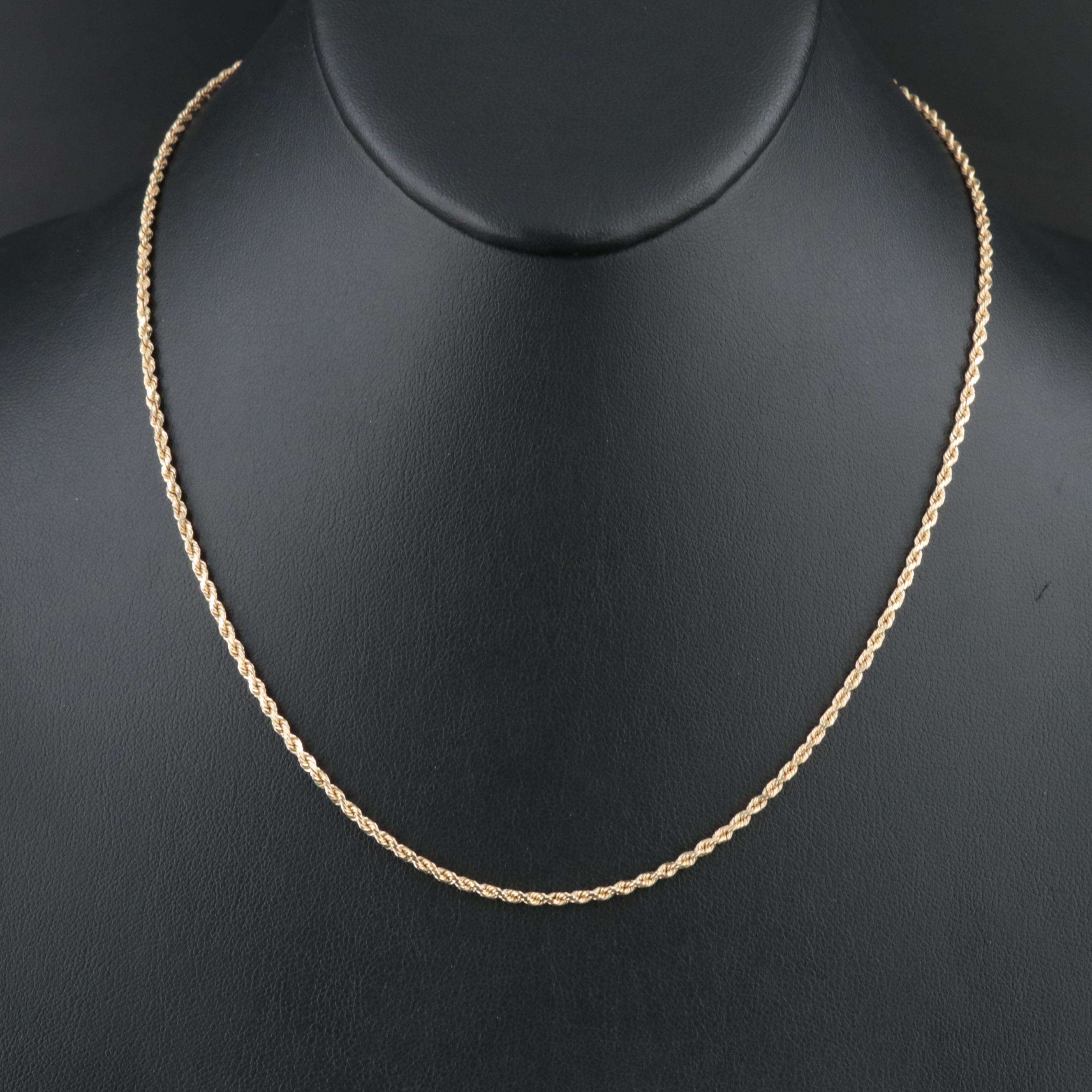 14K Rope Chain Necklace