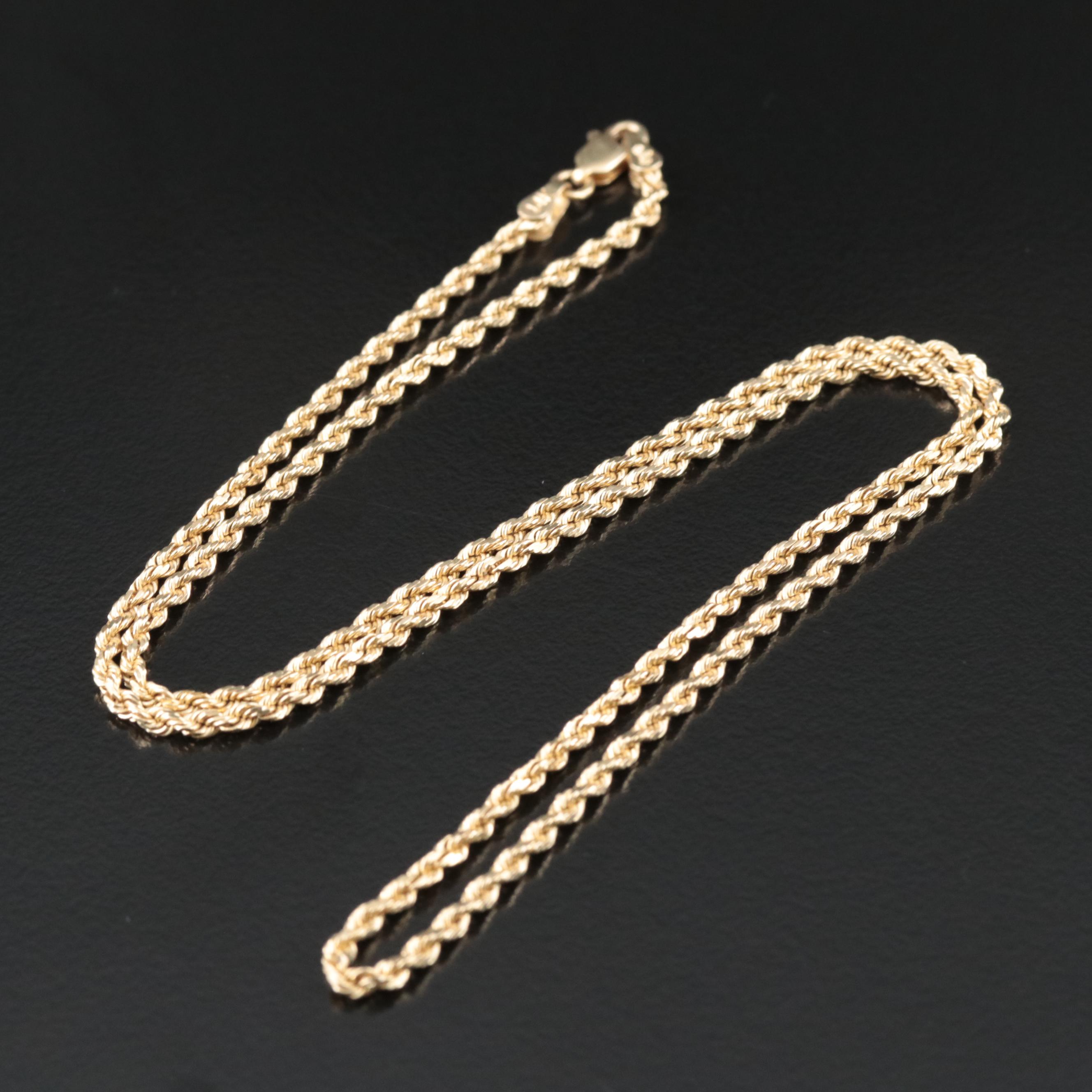 14K Rope Chain Necklace