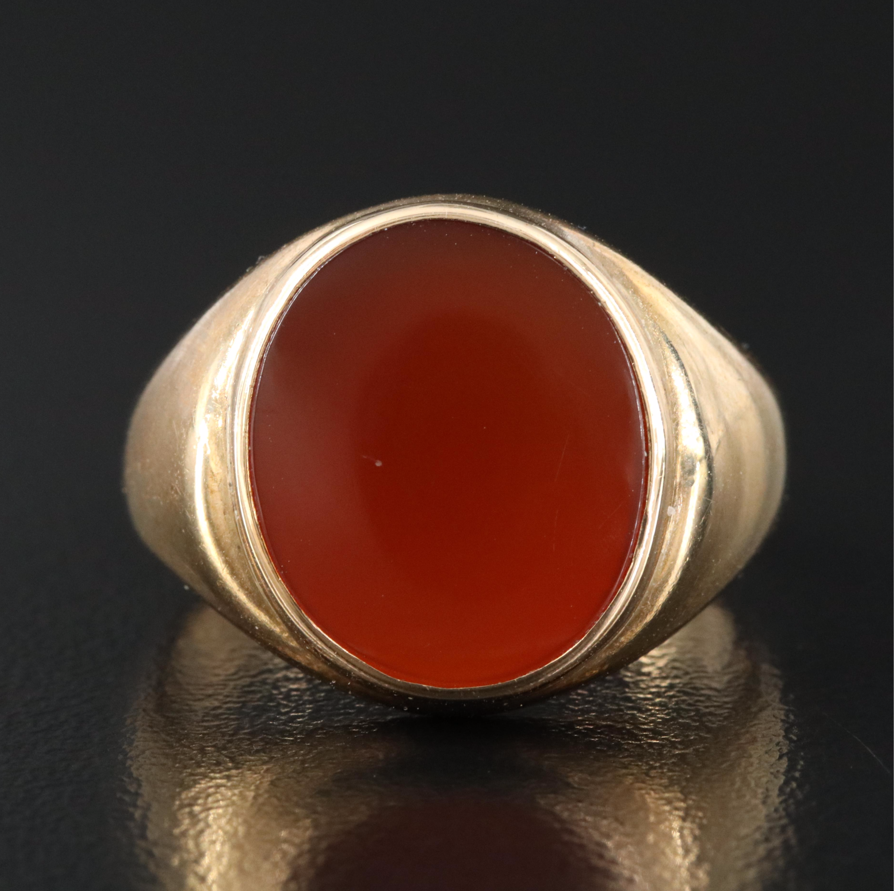 Art Deco 10K Carnelian Ring