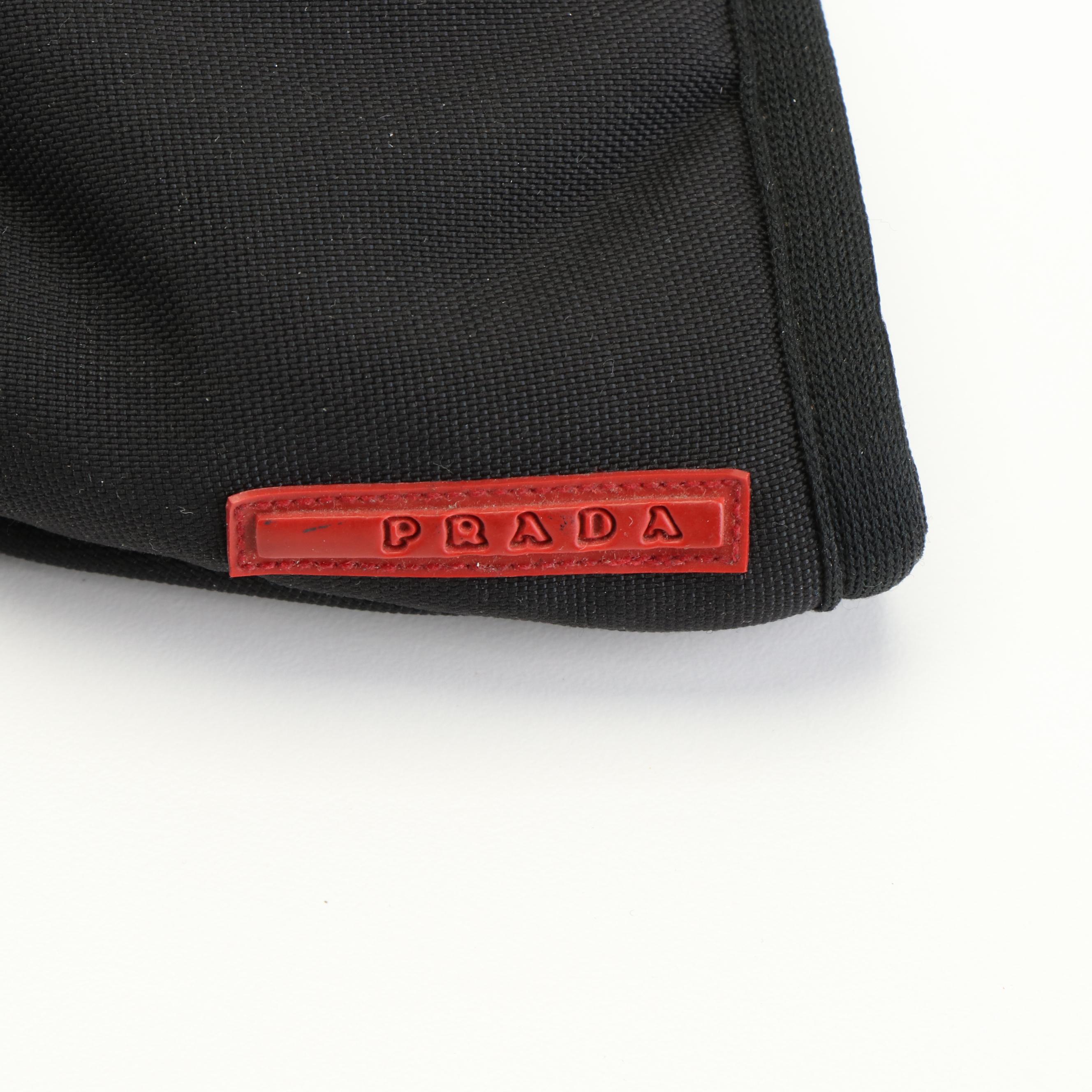 Prada Red Tab Winter Ski Gloves with Leather Trim