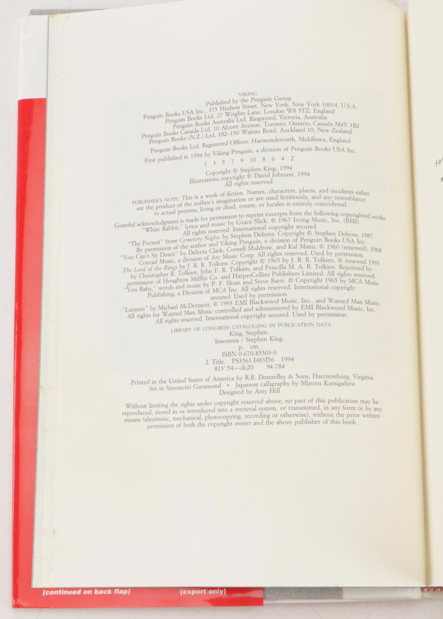 First Edition "Insomnia" with More Books by Stephen King