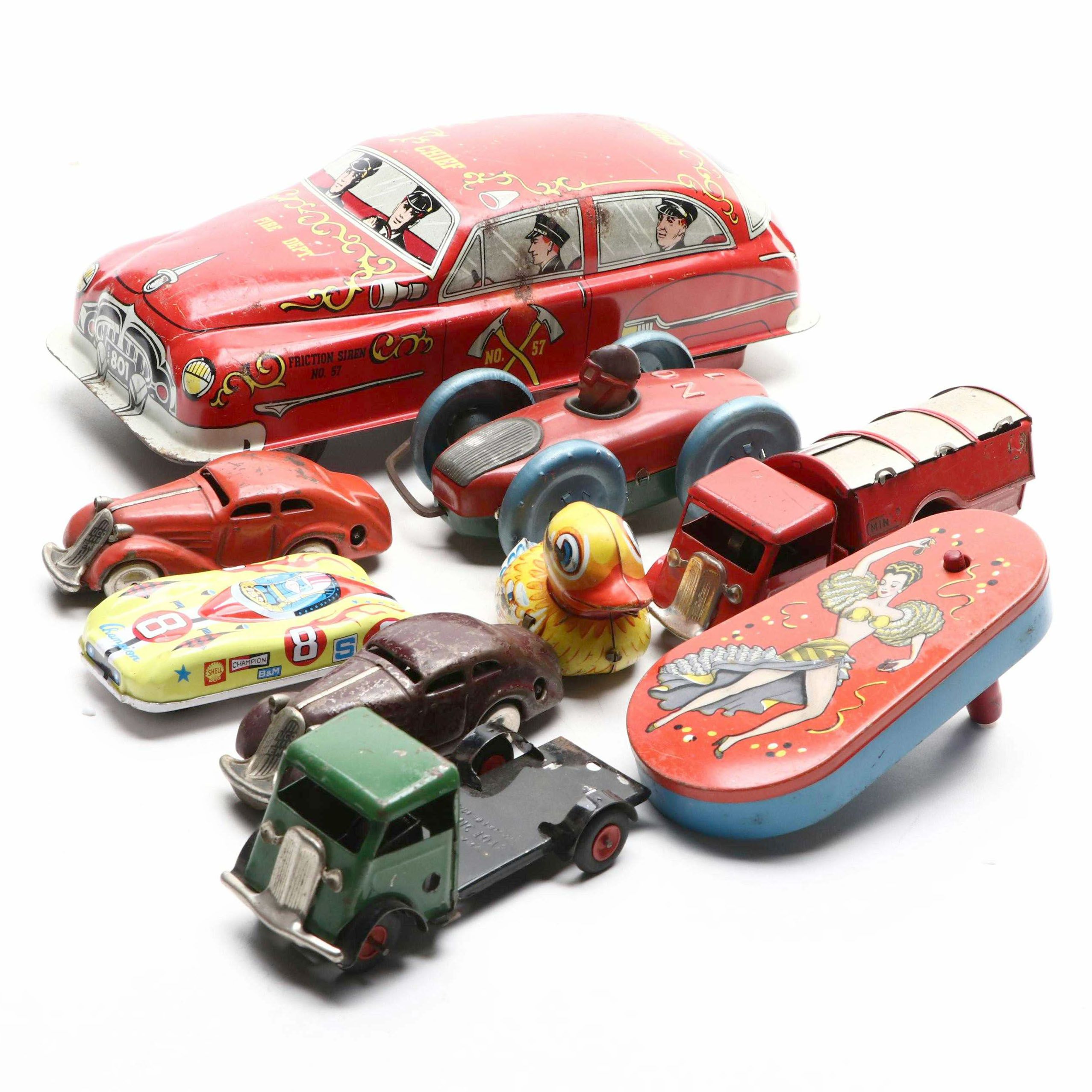 Lehmann  Tin Lithograph Friction Duck Toy and More