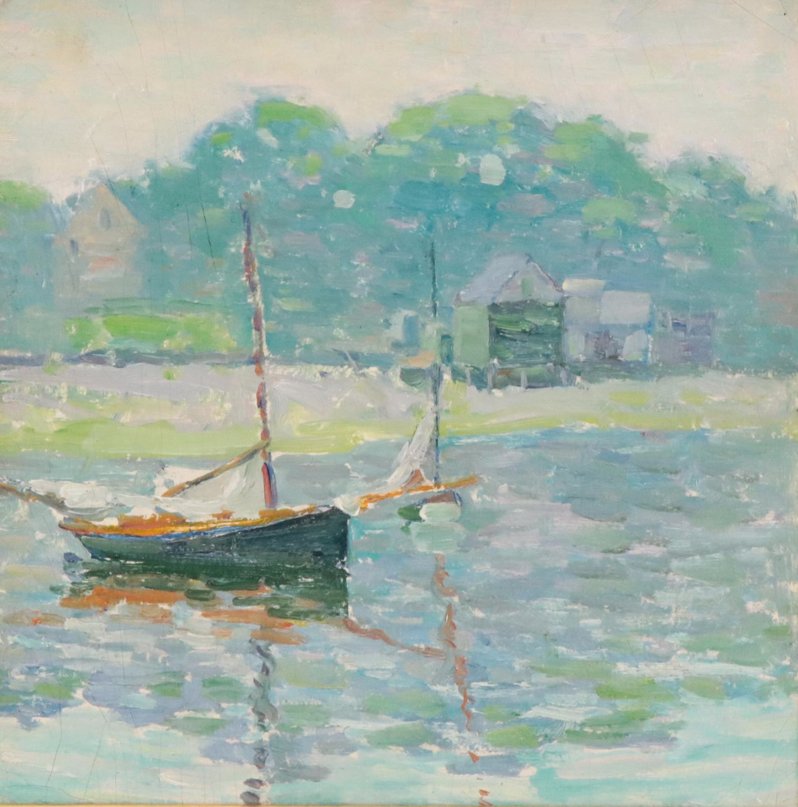 Elizabeth G. Jewell Coastal Landscape Oil Painting "Gloucester"