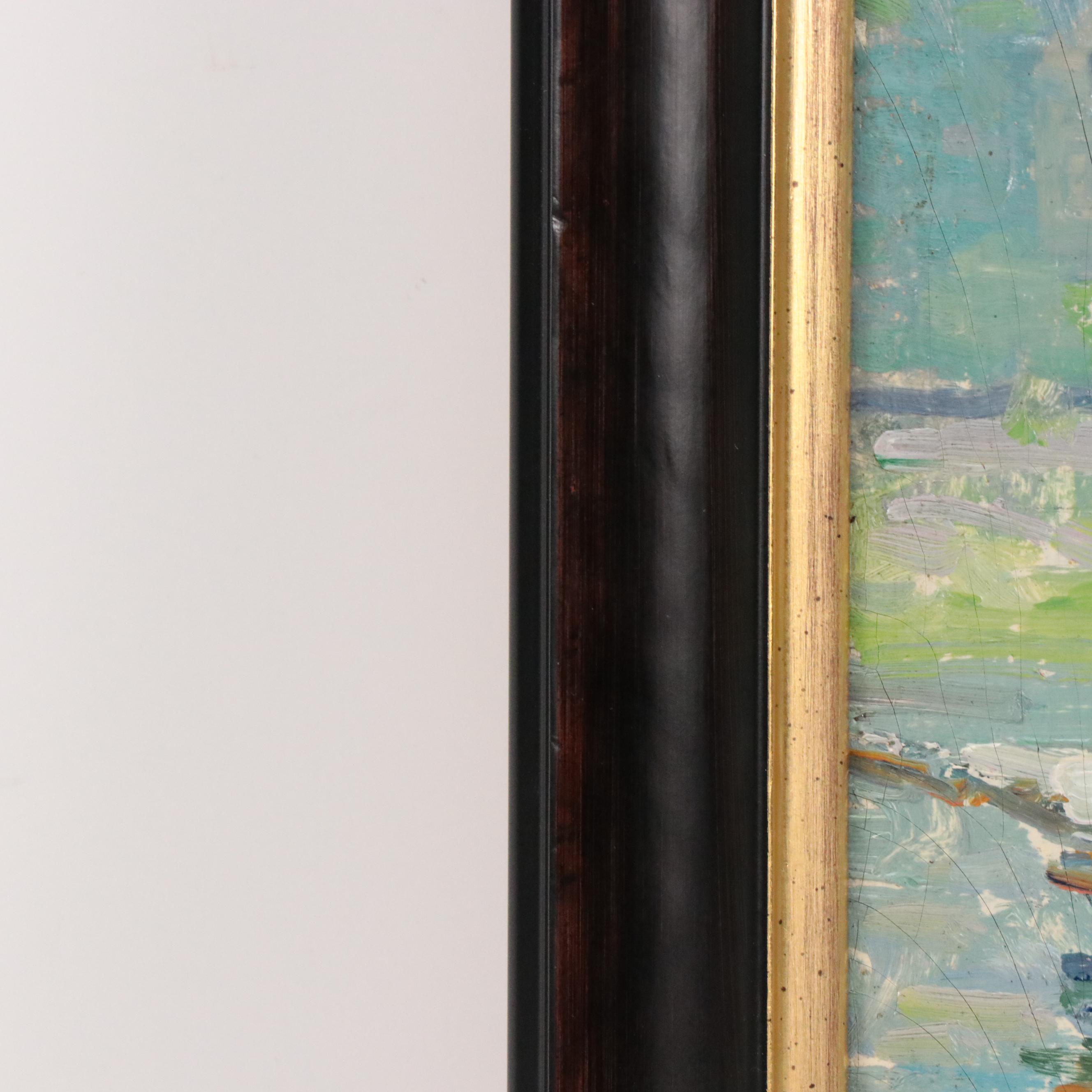 Elizabeth G. Jewell Coastal Landscape Oil Painting "Gloucester"