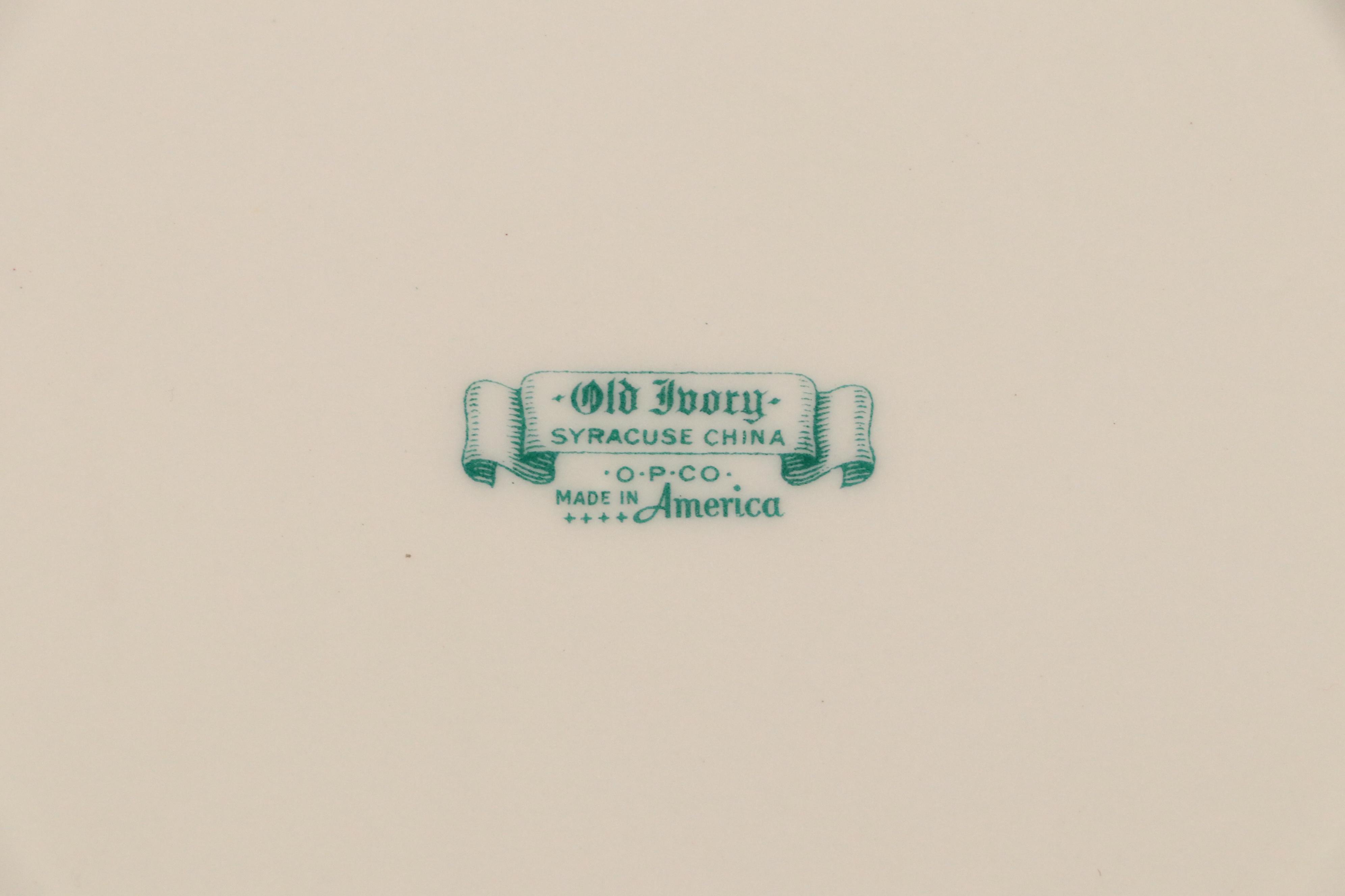 Syracuse China Old Ivory Gilt Rim Dinnerware and Serving Pieces