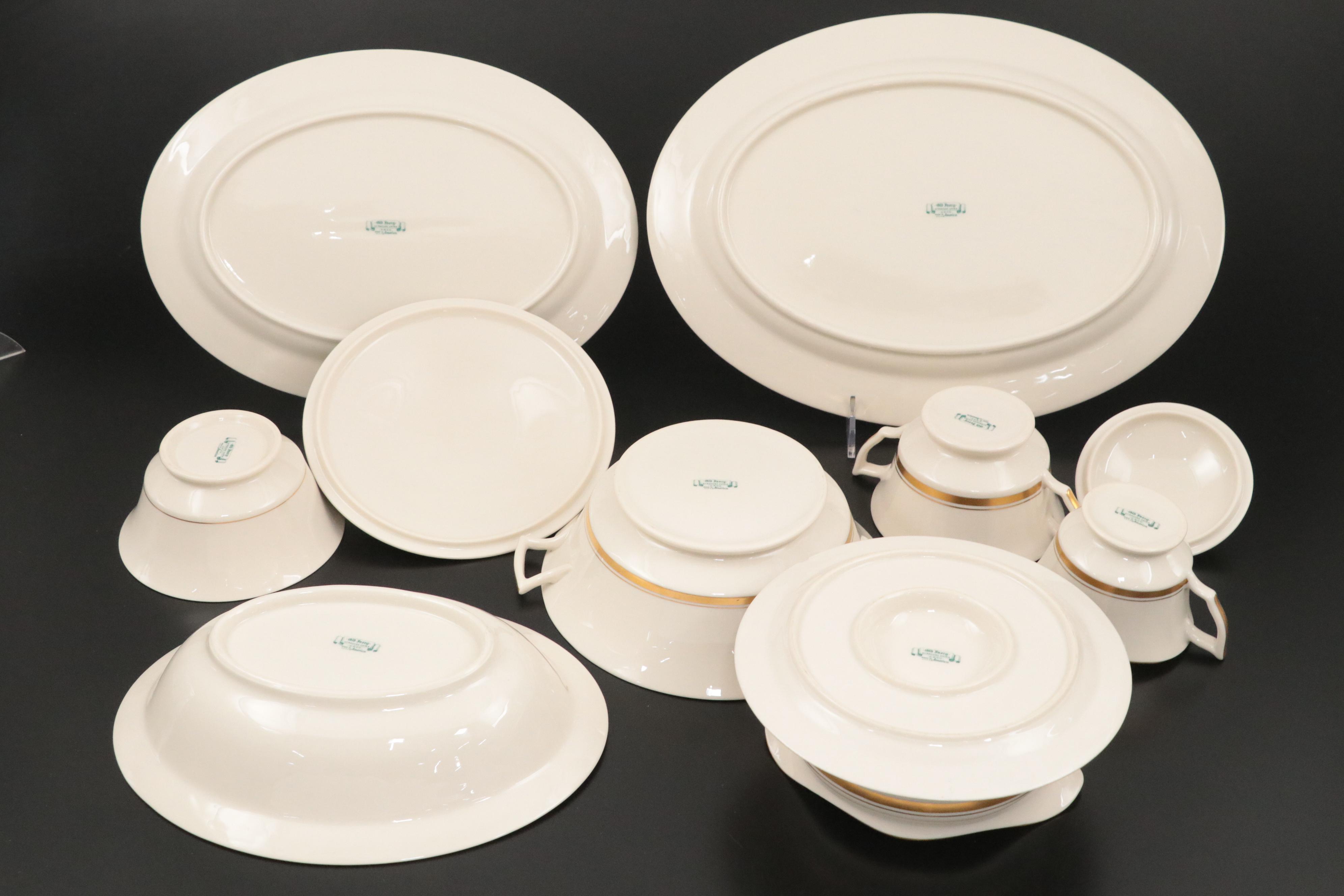 Syracuse China Old Ivory Gilt Rim Dinnerware and Serving Pieces