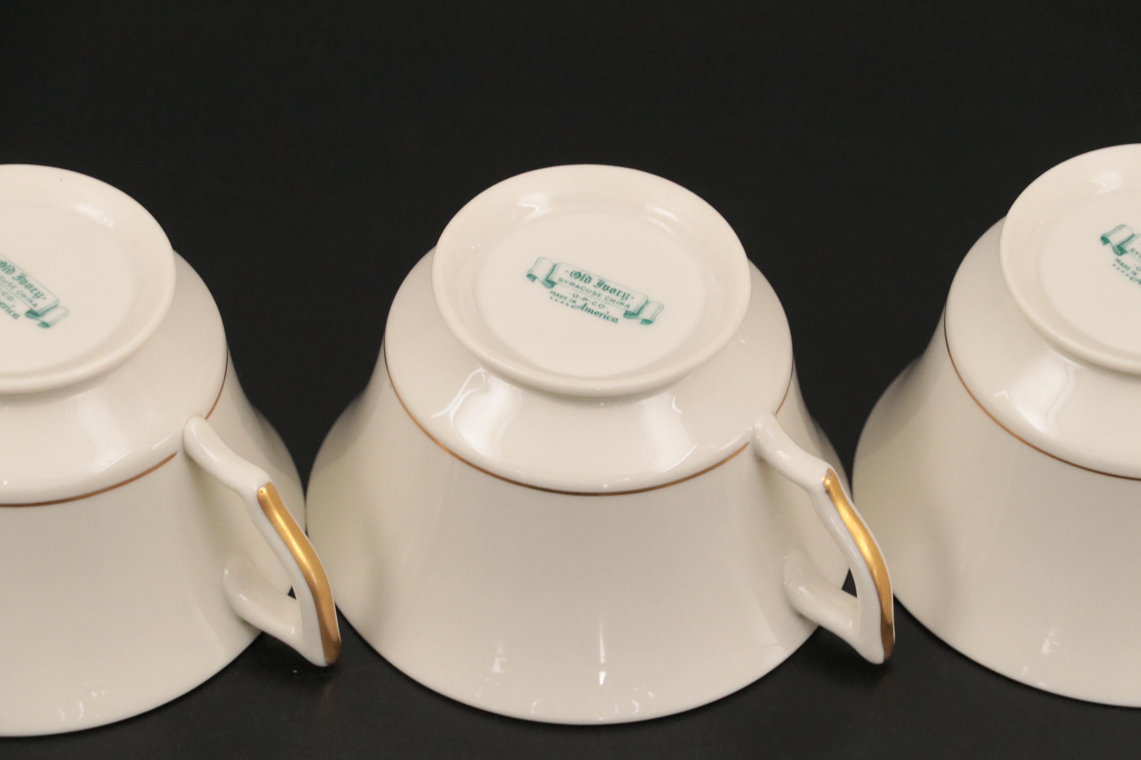 Syracuse China Old Ivory Gilt Rim Dinnerware and Serving Pieces