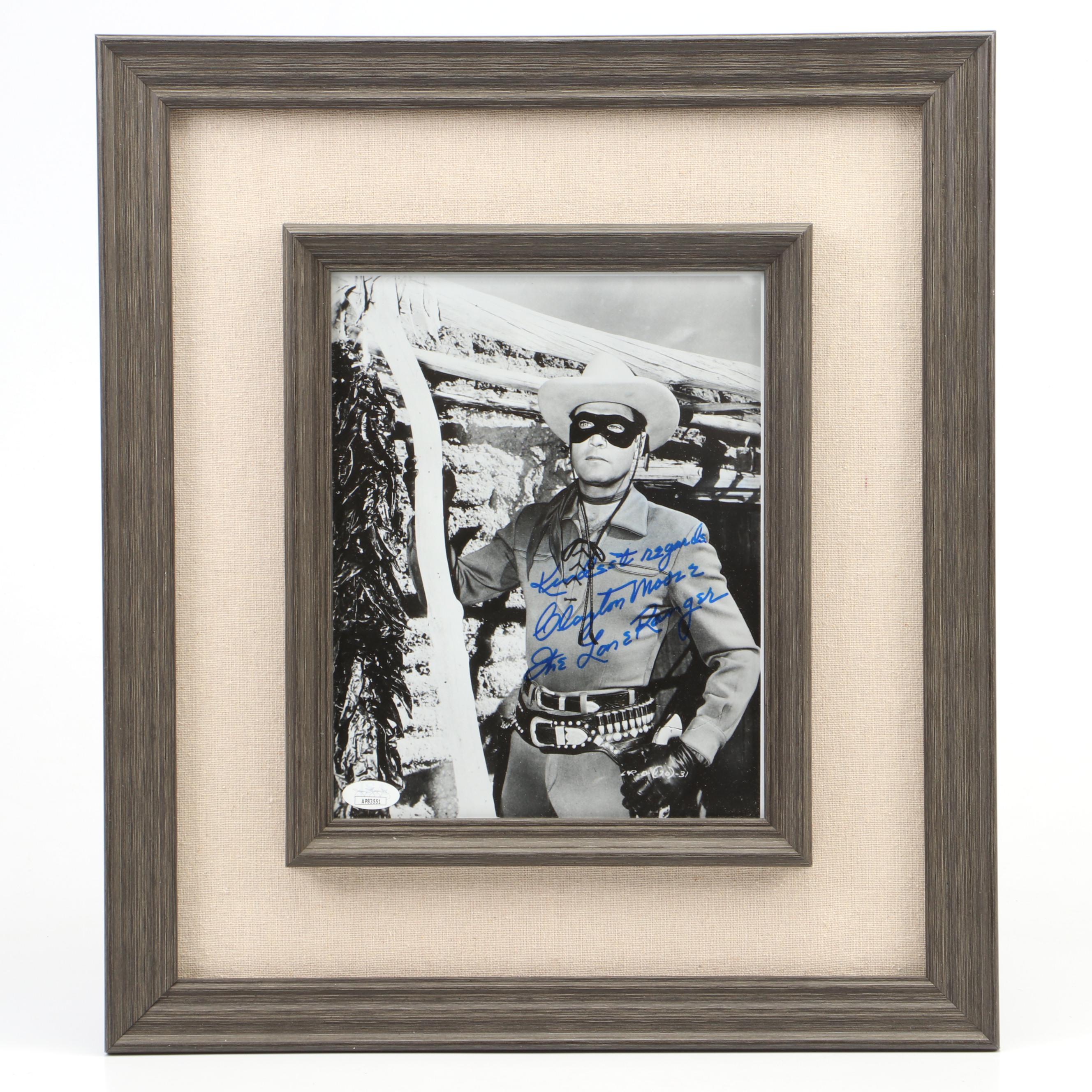 Clayton Moore Signed "The Lone Ranger" Framed Print